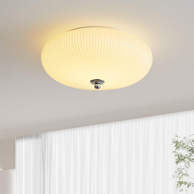 Velorena Nordic Art Ivory Ripple Glass Ceiling Light