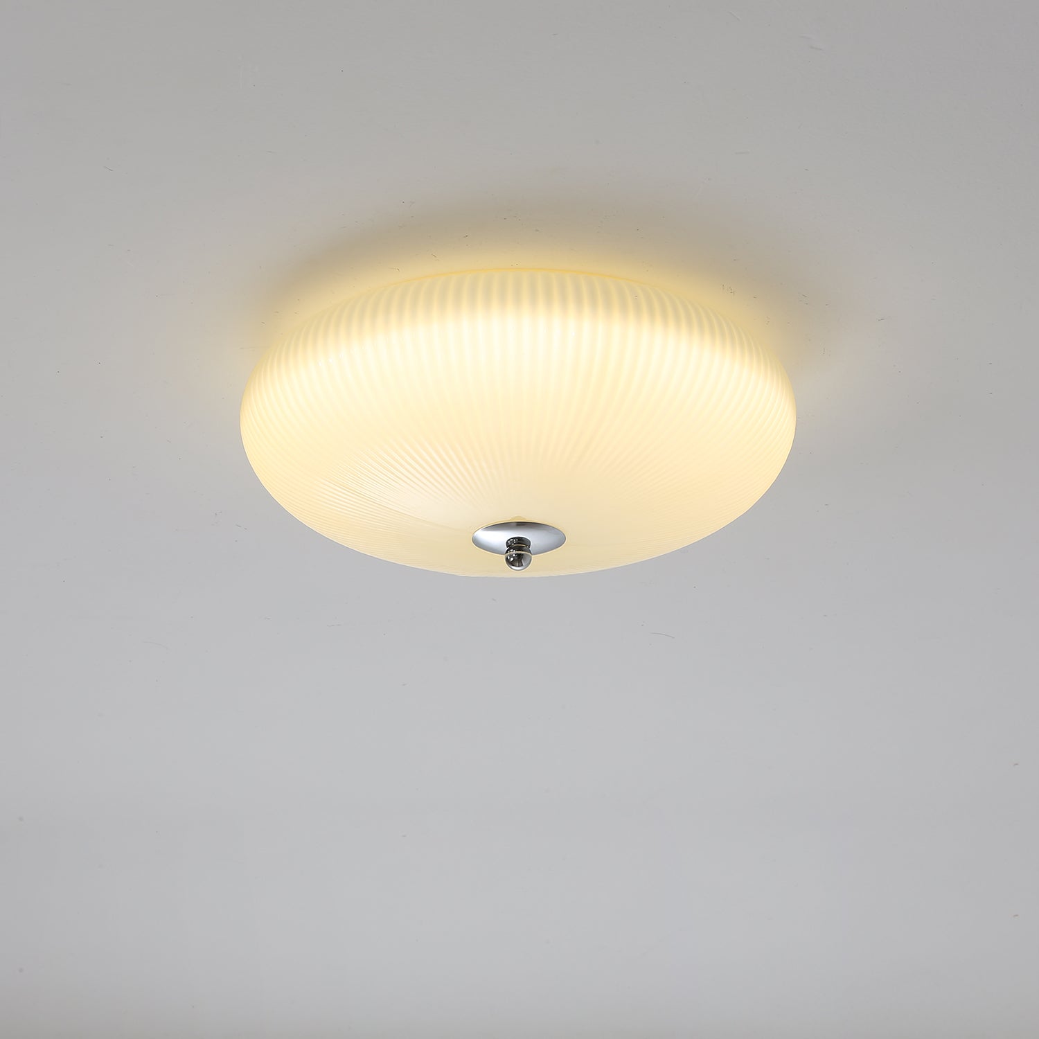 Velorena Nordic Art Ivory Ripple Glass Ceiling Light