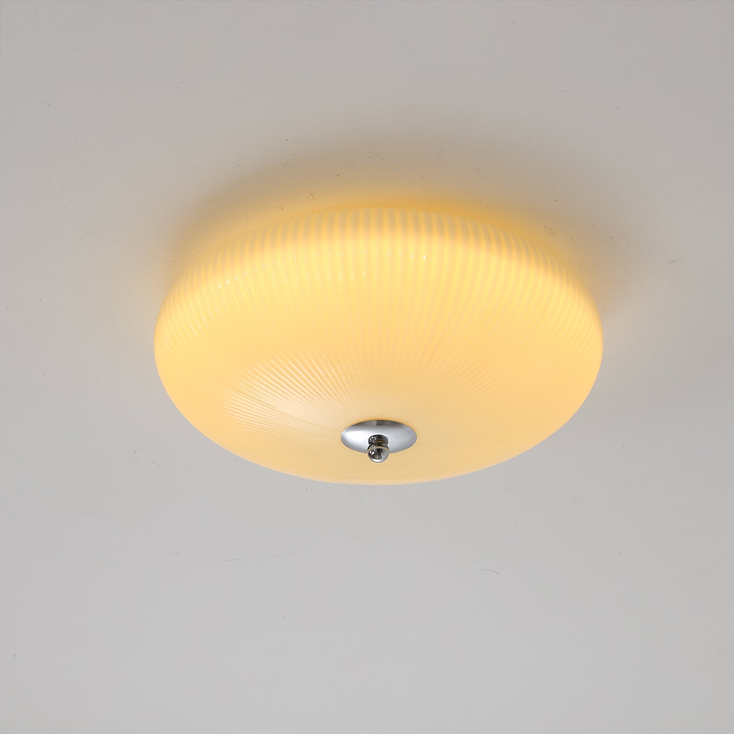 Velorena Nordic Art Ivory Ripple Glass Ceiling Light