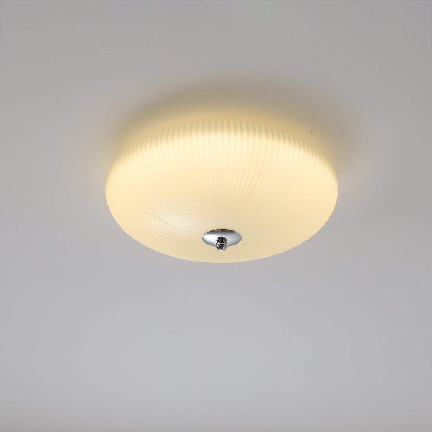 Velorena Nordic Art Ivory Ripple Glass Ceiling Light