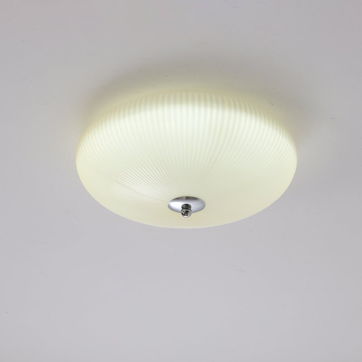 Velorena Nordic Art Ivory Ripple Glass Ceiling Light