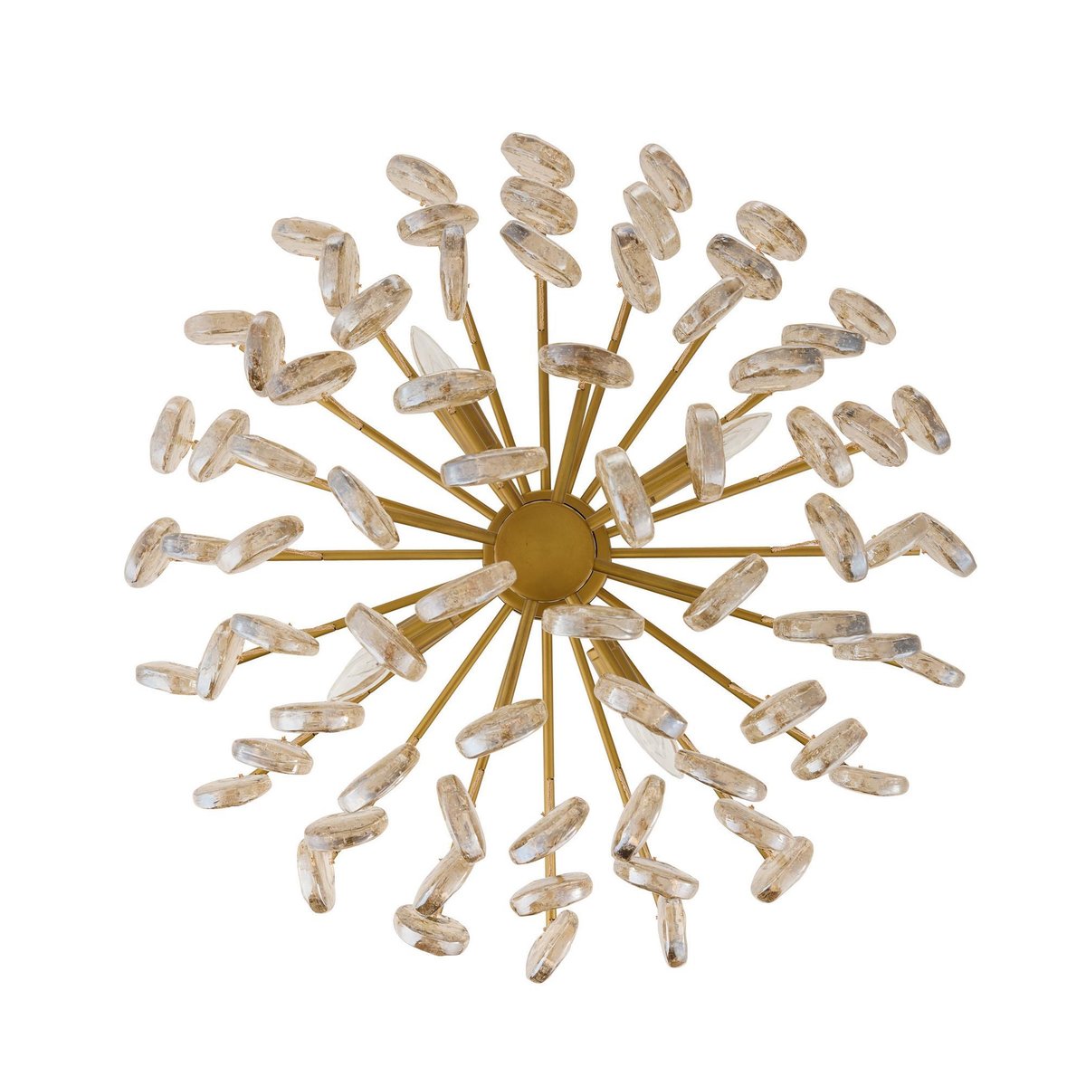 Velaian Chandelier Amber Seedy Glass Drop Antique Brass