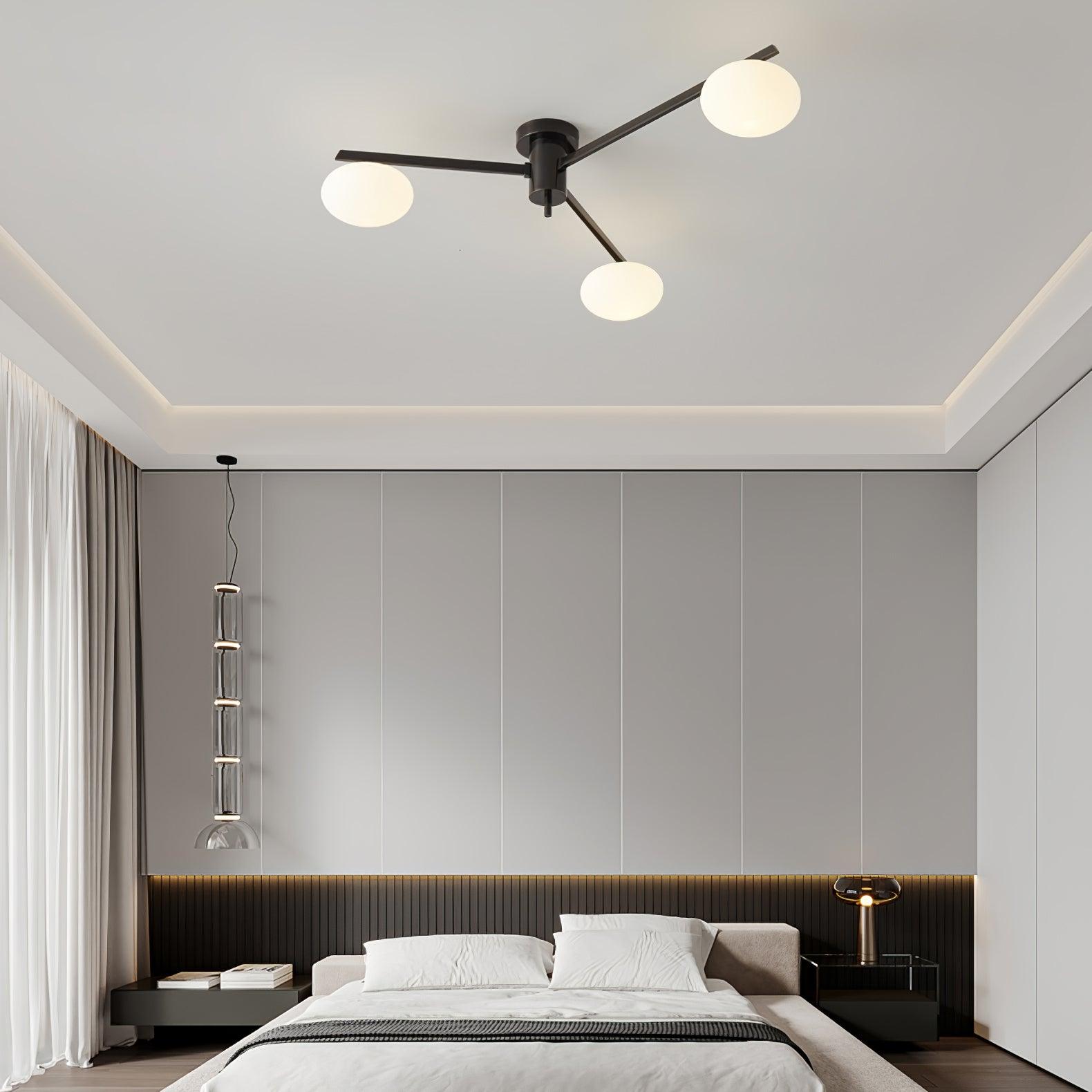 Nolan Modern Glass Black Ceiling Light
