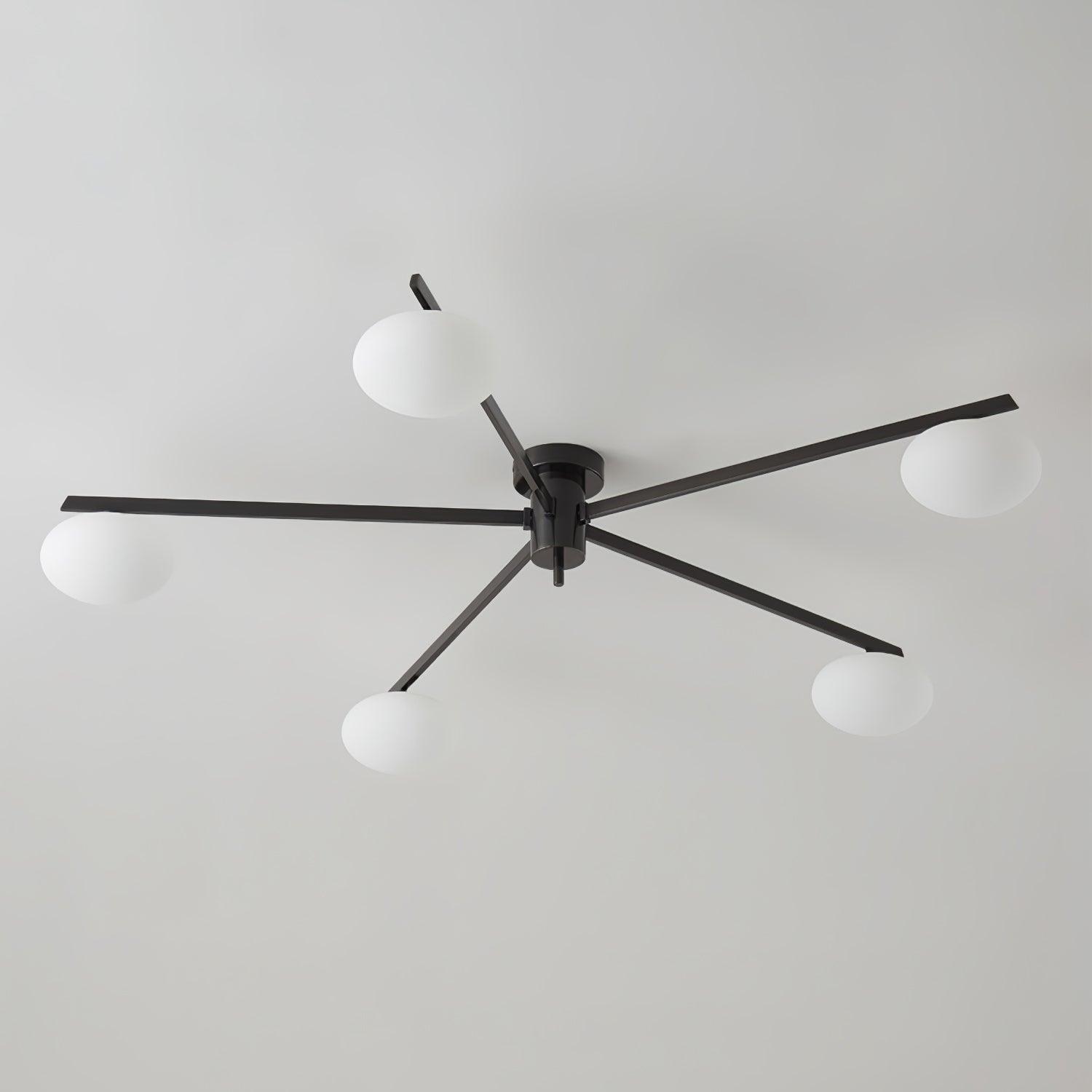 Nolan Modern Glass Black Ceiling Light