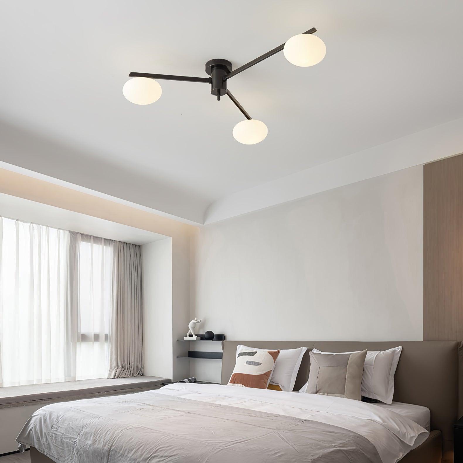 Nolan Modern Glass Black Ceiling Light