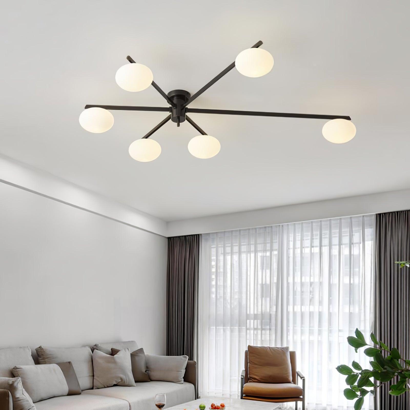 Nolan Modern Glass Black Ceiling Light