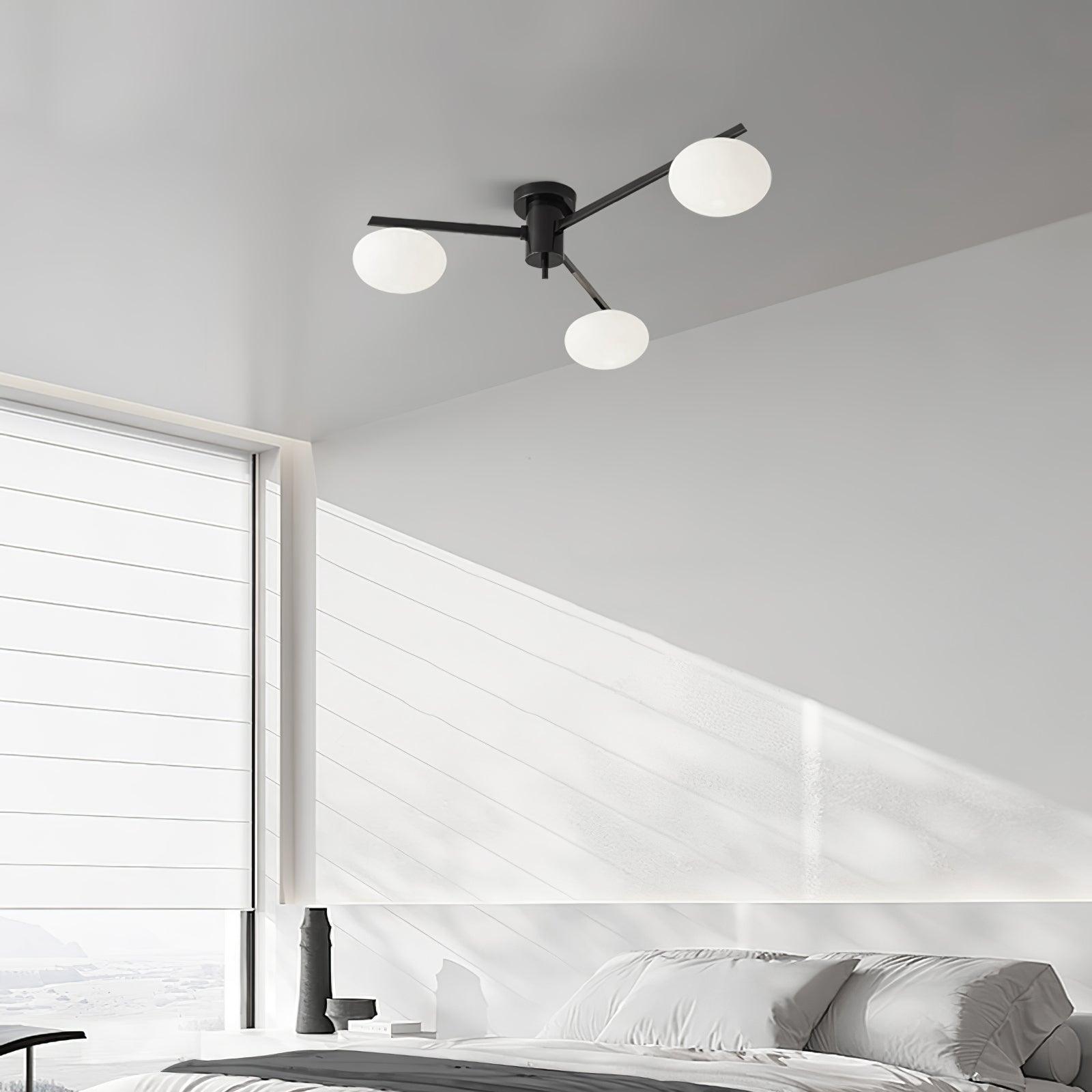 Nolan Modern Glass Black Ceiling Light