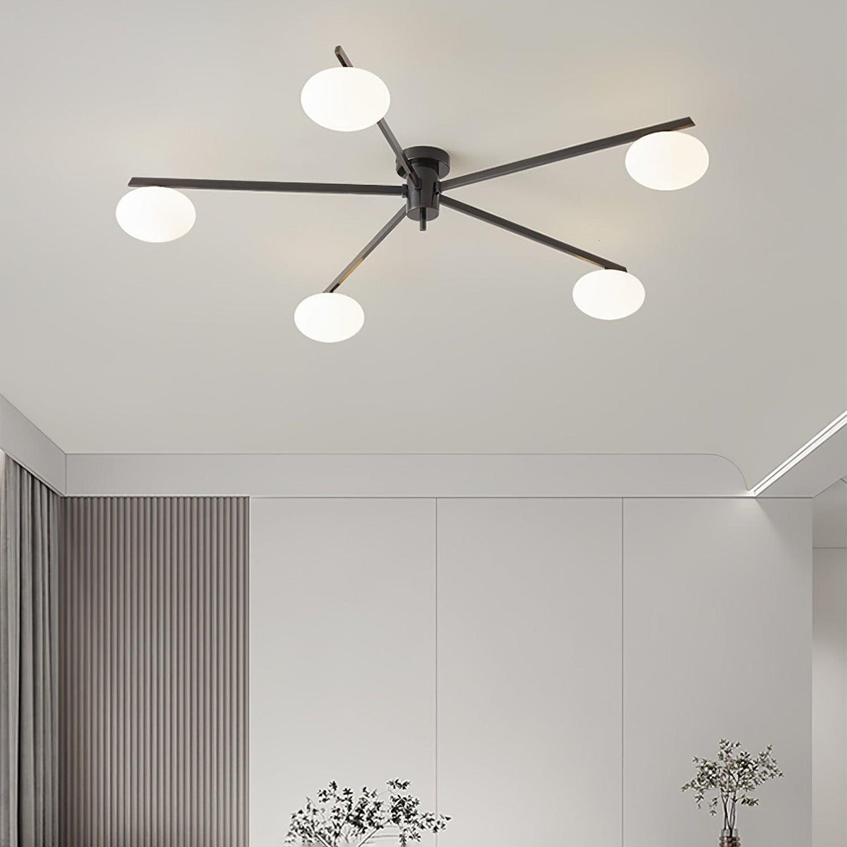 Nolan Modern Glass Black Ceiling Light