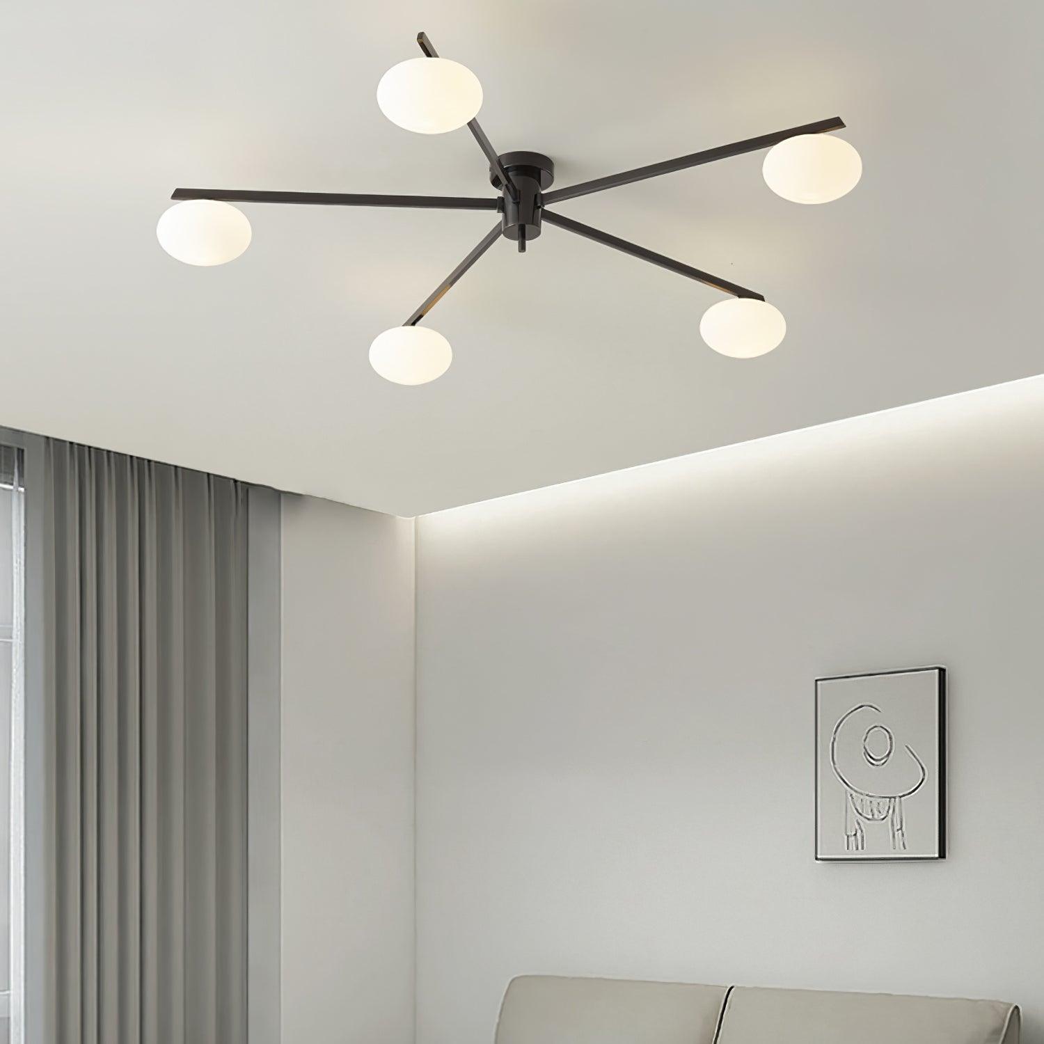 Nolan Modern Glass Black Ceiling Light