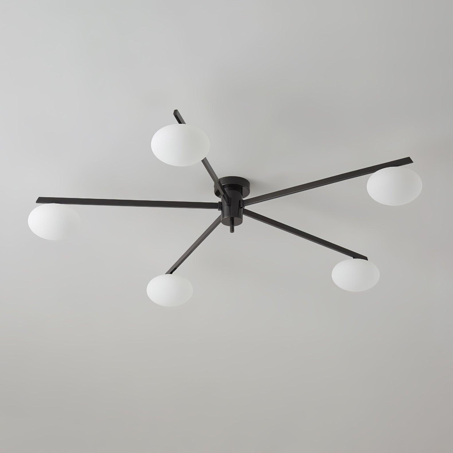 Nolan Modern Glass Black Ceiling Light