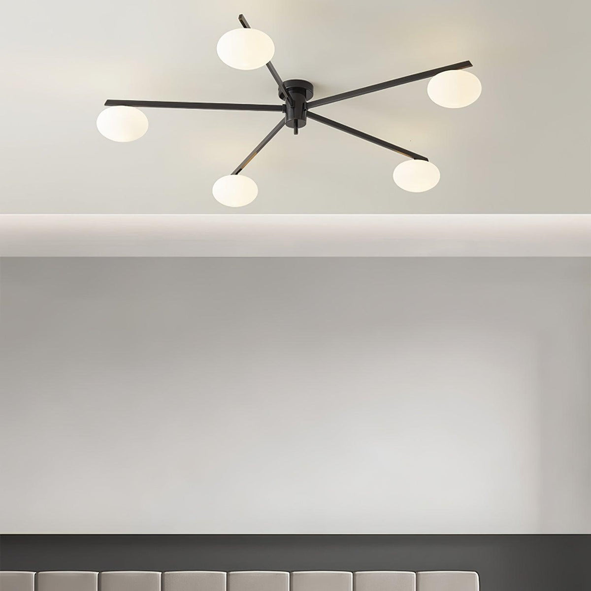 Nolan Modern Glass Black Ceiling Light