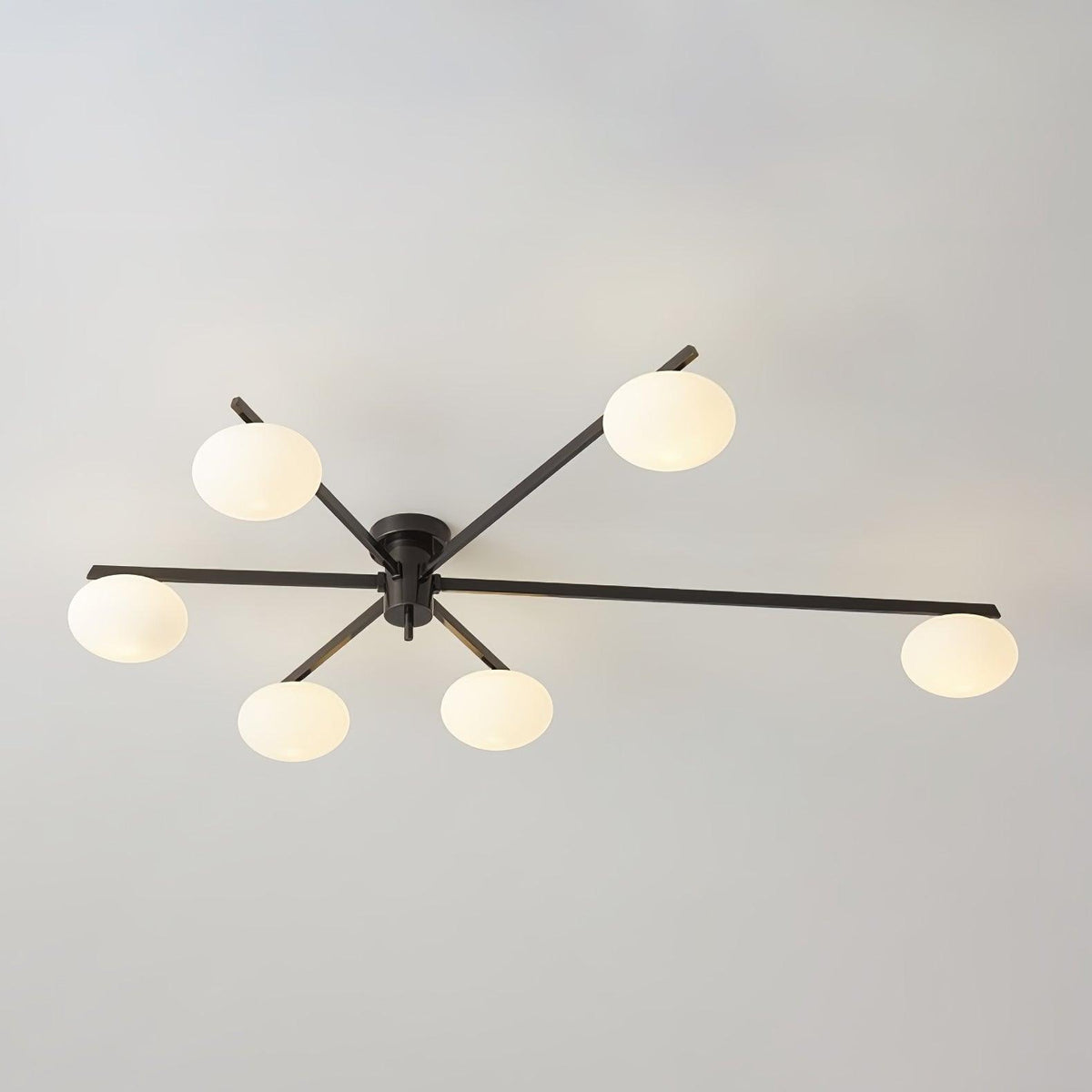 Nolan Modern Glass Black Ceiling Light