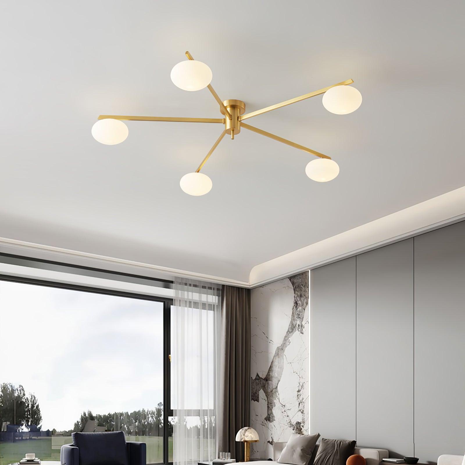 Nolan Modern Glass Black Ceiling Light