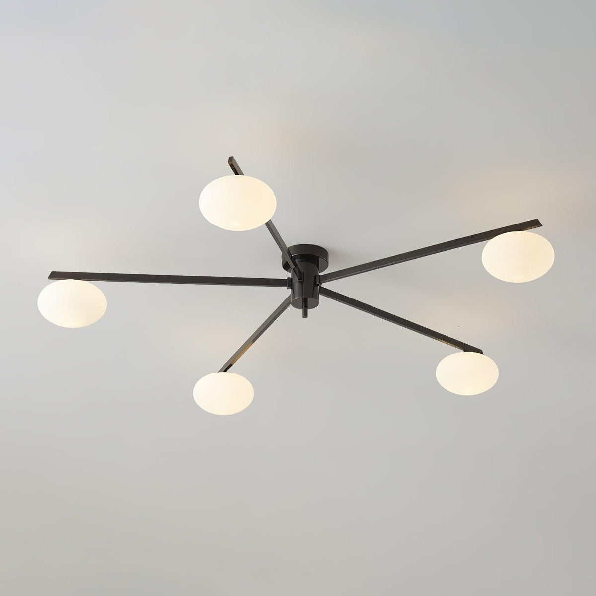 Nolan Modern Glass Black Ceiling Light