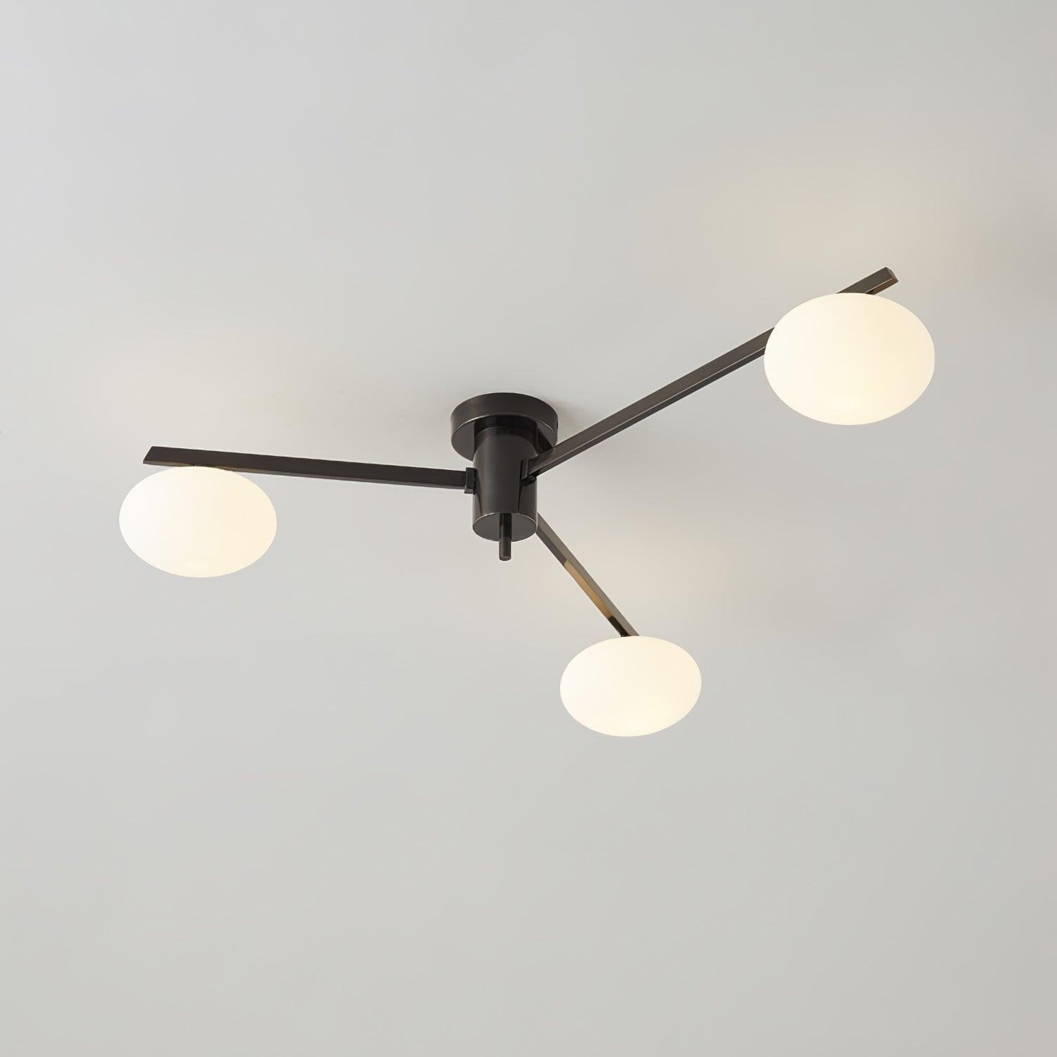 Nolan Modern Glass Black Ceiling Light