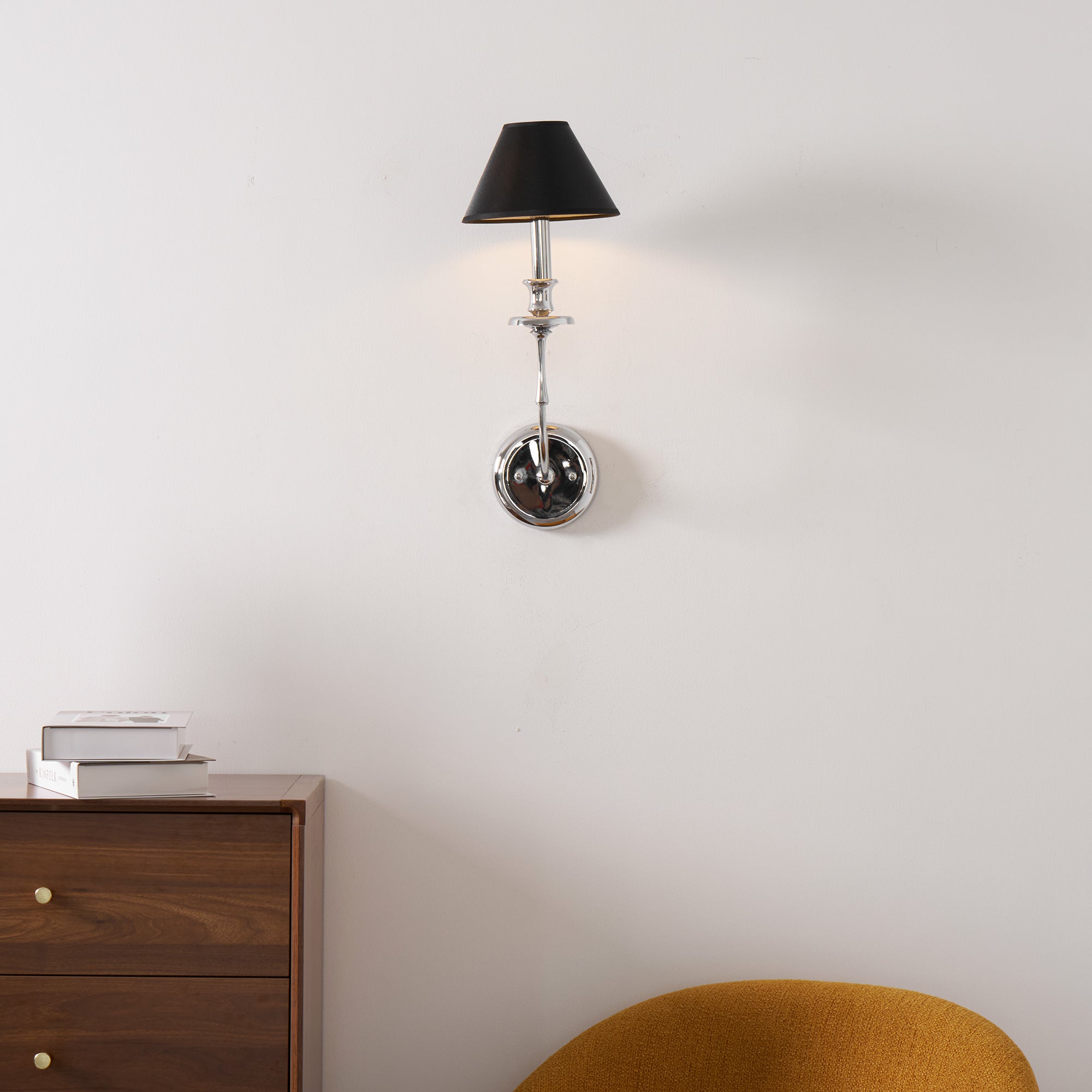 Vedoror Vintage Industrial Brass Fabric Wall Lamp - Neutral Decor