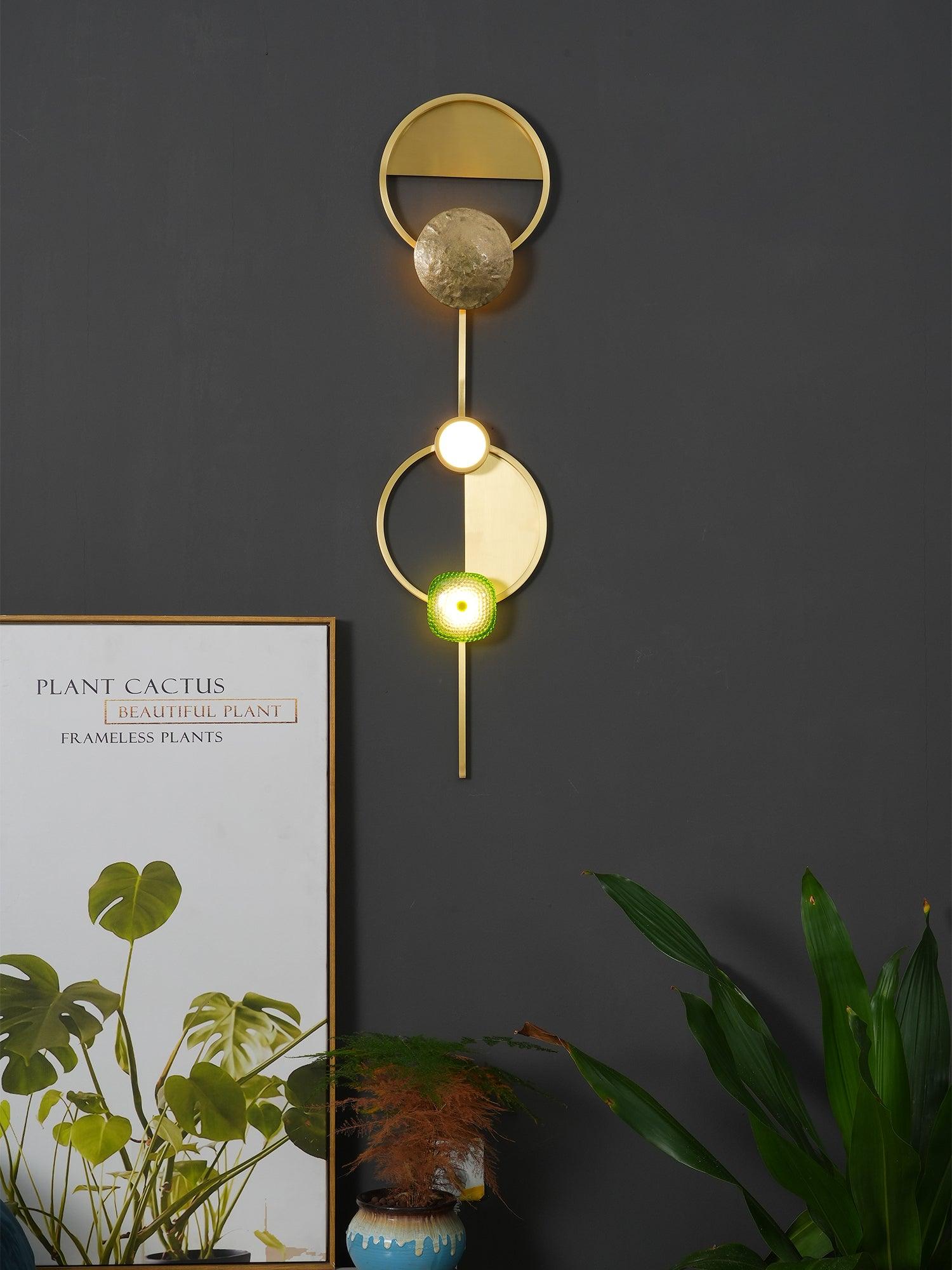 Elynis Brass & Glass Modern Wall Lamp