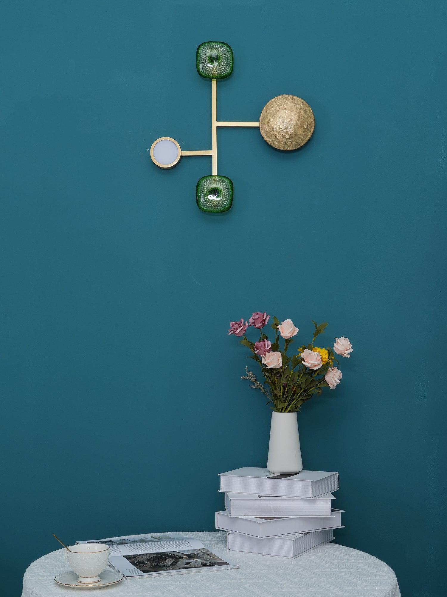 Elynis Brass & Glass Modern Wall Lamp