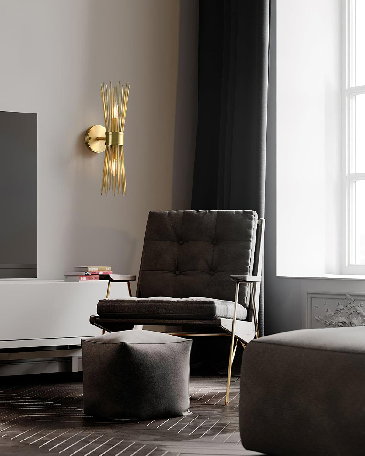 Thresher Postmodern Luxury Candle Brass Wall Light