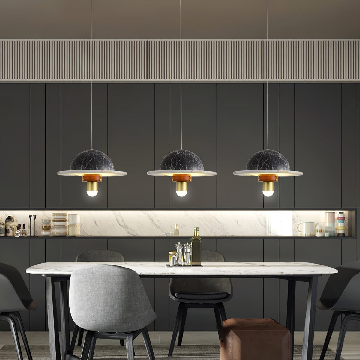 Jutta Pendant Lamp Marble Leather Fusion