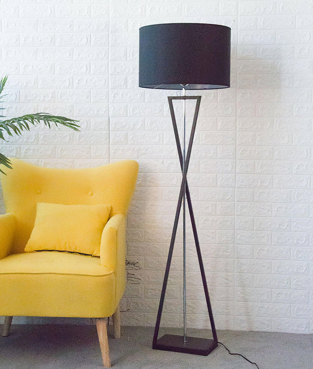 Xeno Black Fabric Modern Floor Lamp