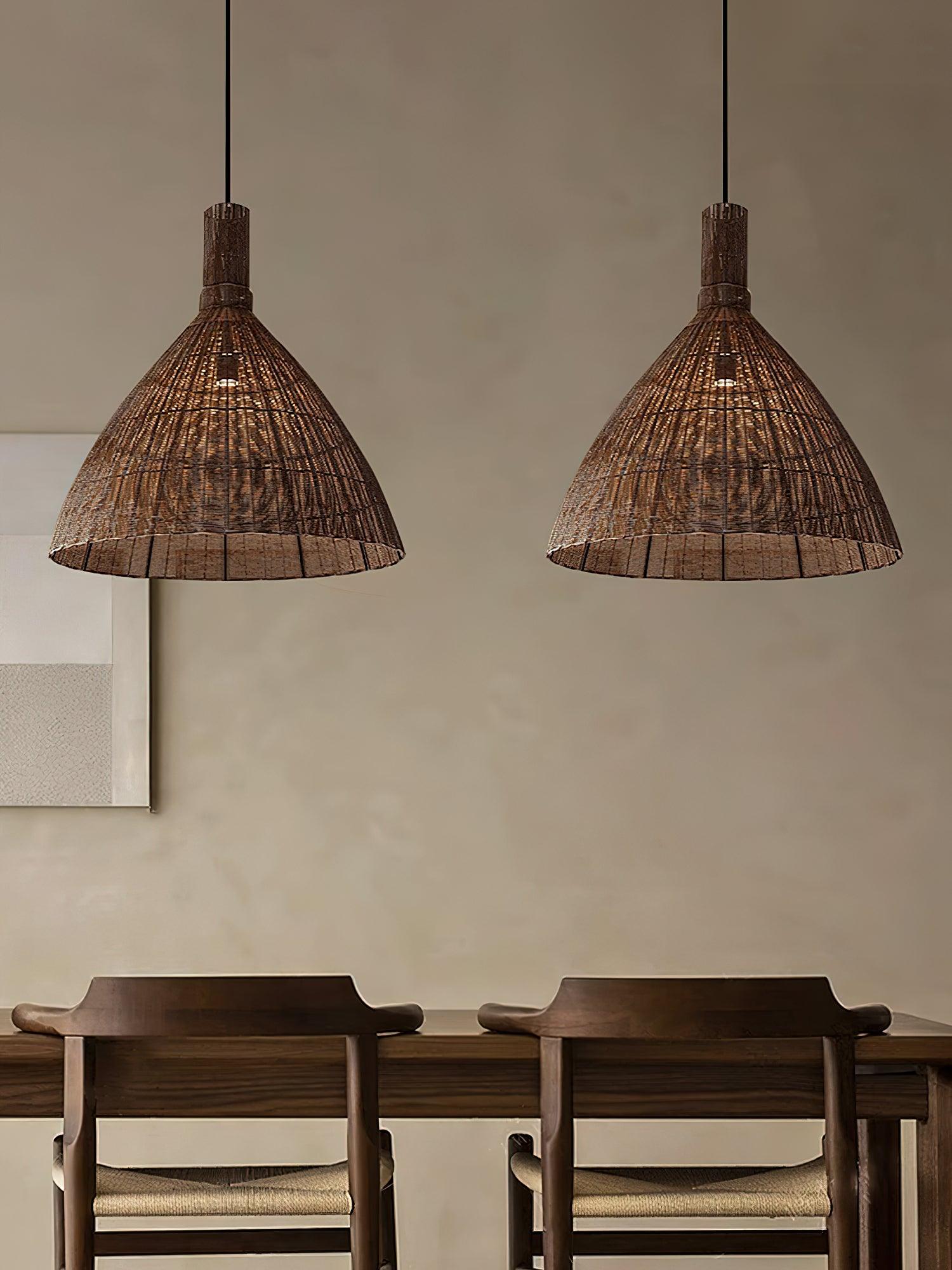 Dsplen Art Natural Rattan Pendant Light