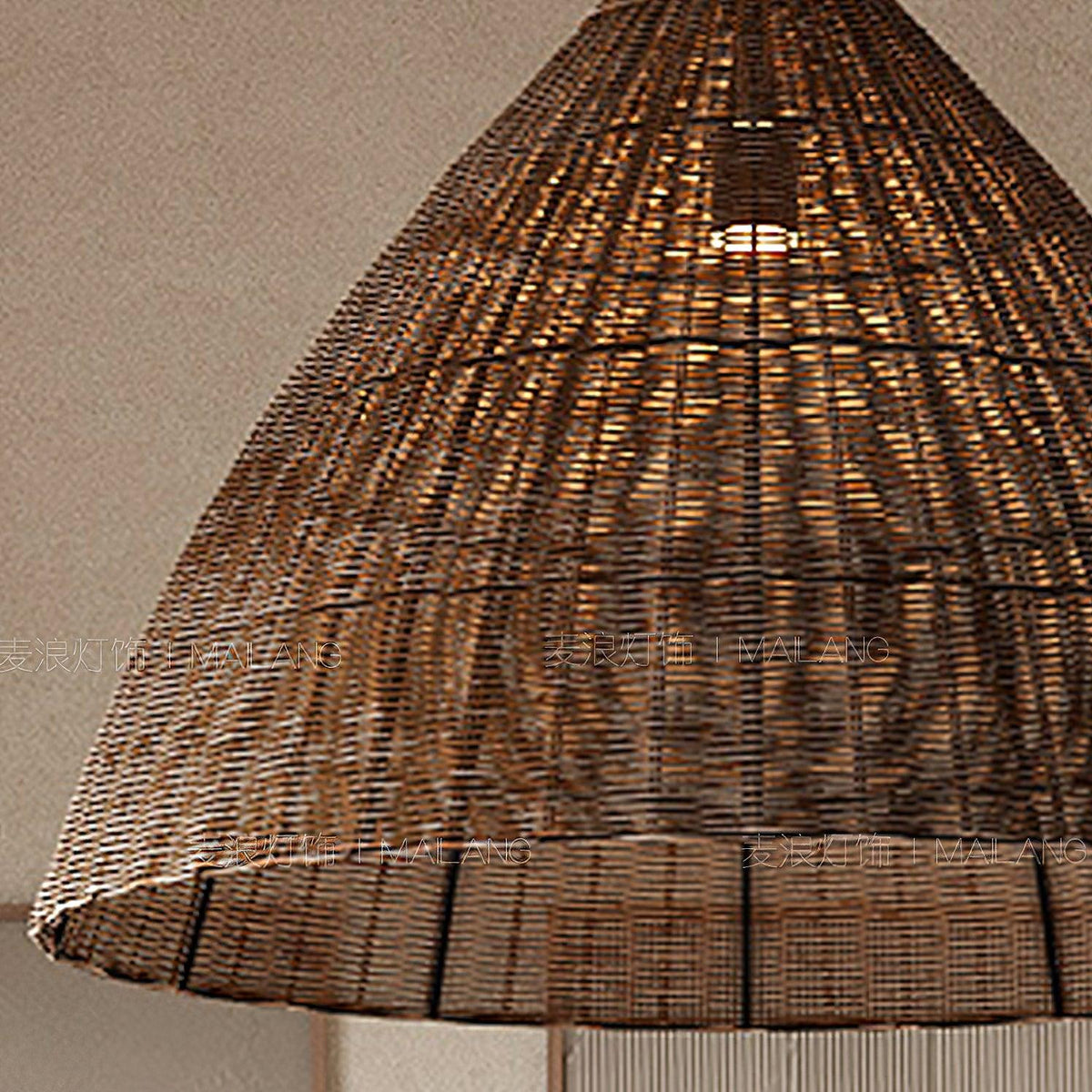 Dsplen Art Natural Rattan Pendant Light