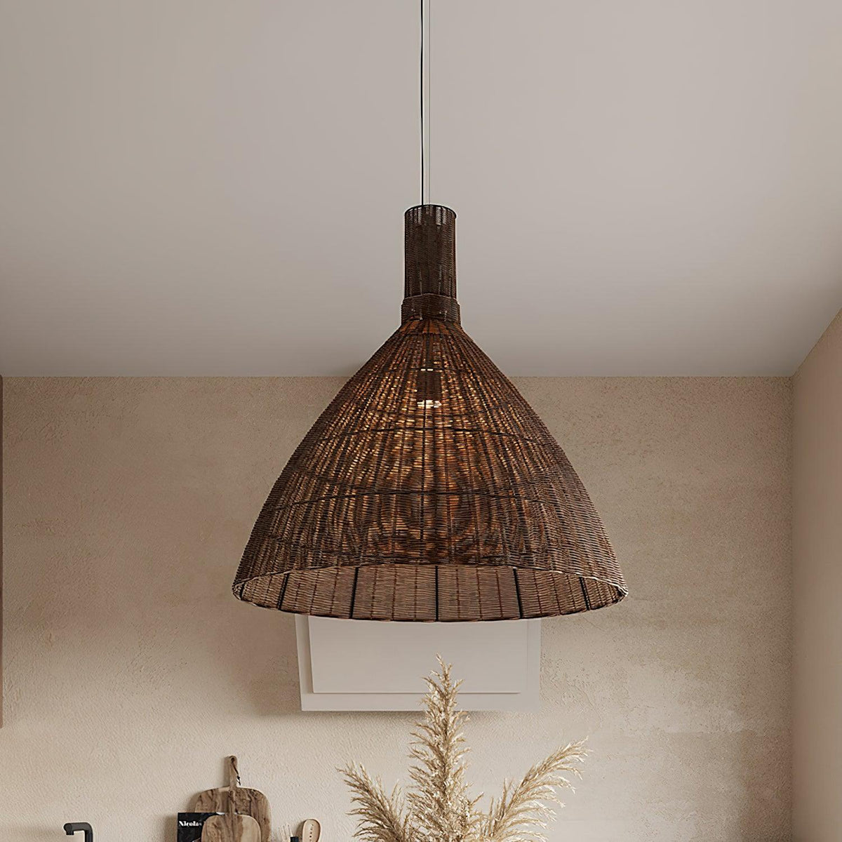 Dsplen Art Natural Rattan Pendant Light
