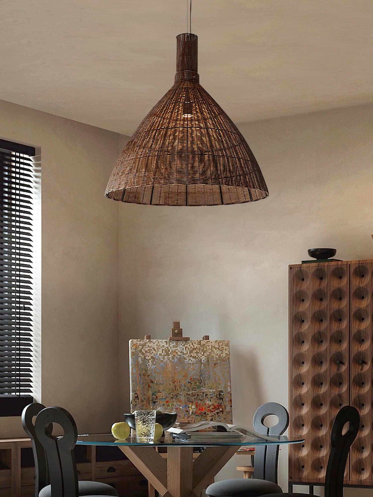 Dsplen Art Natural Rattan Pendant Light