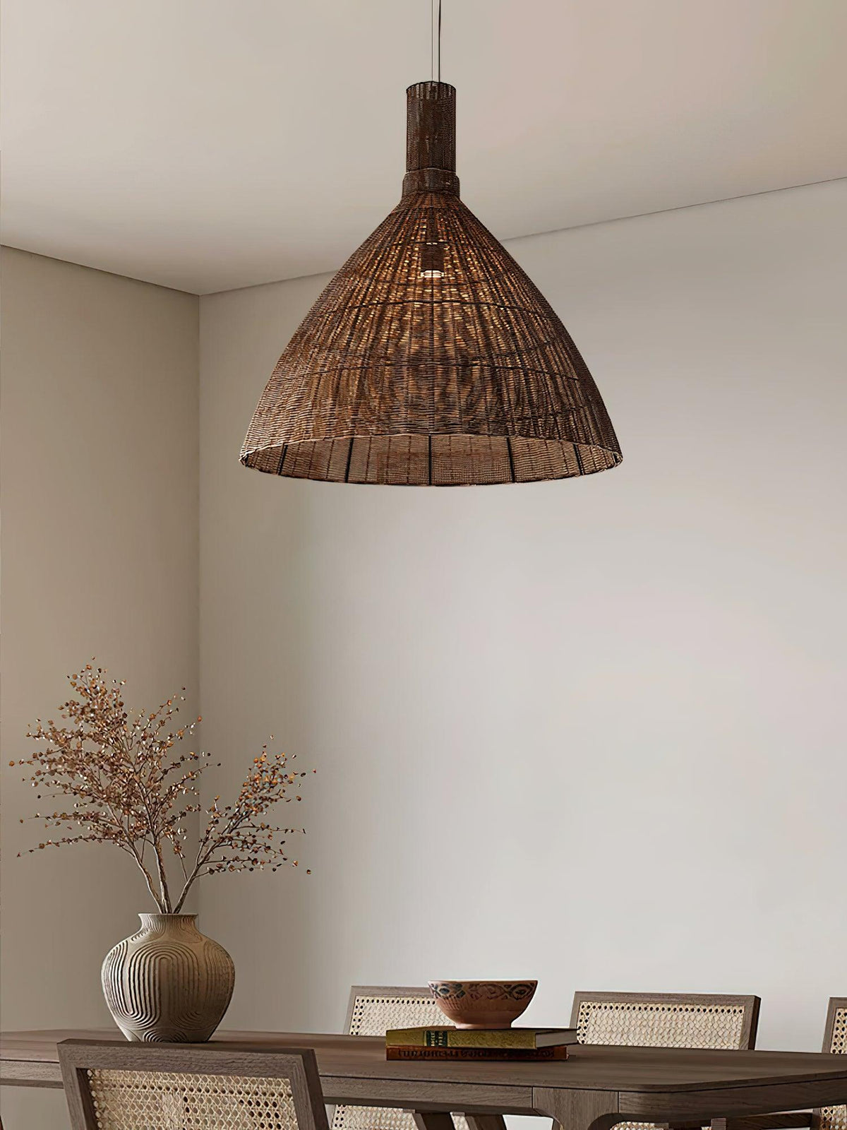 Dsplen Art Natural Rattan Pendant Light