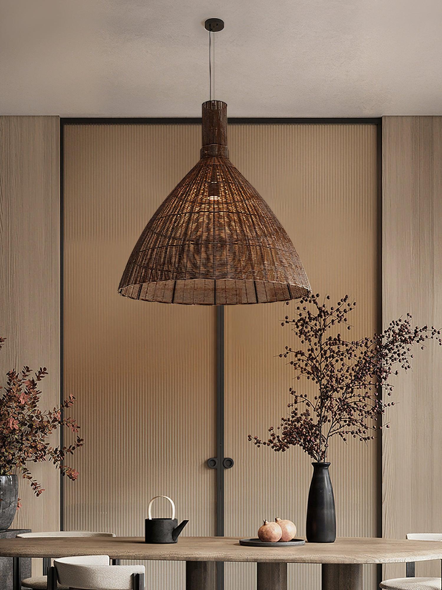 Dsplen Art Natural Rattan Pendant Light
