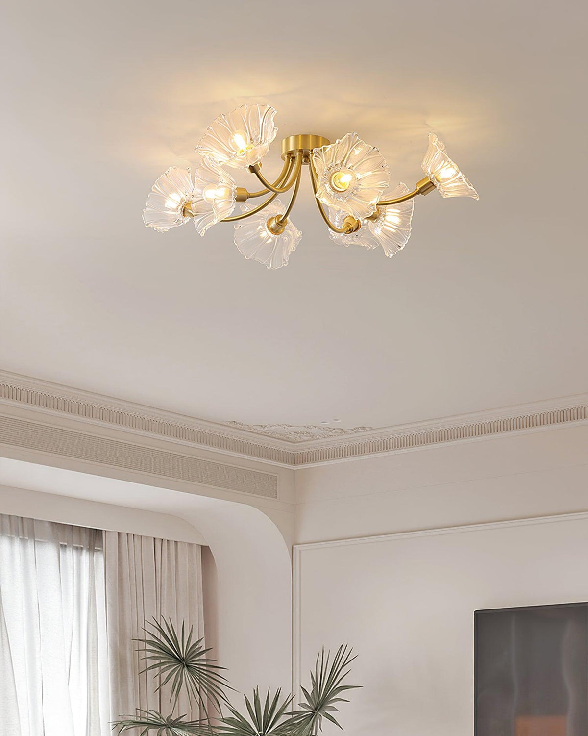 Celoreria Ceiling Lamp Flower Glass Petal Chic Elegant