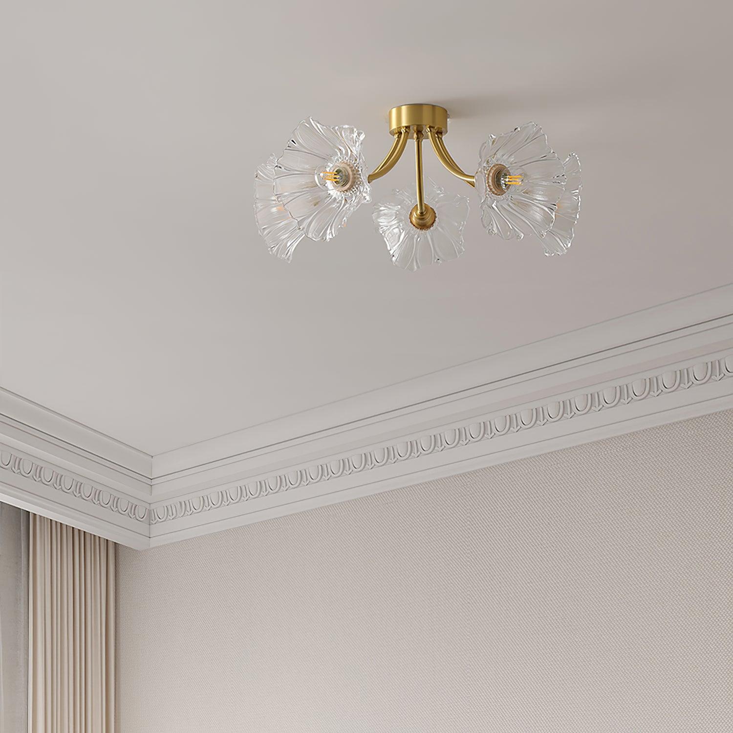 Celoreria Ceiling Lamp Flower Glass Petal Chic Elegant