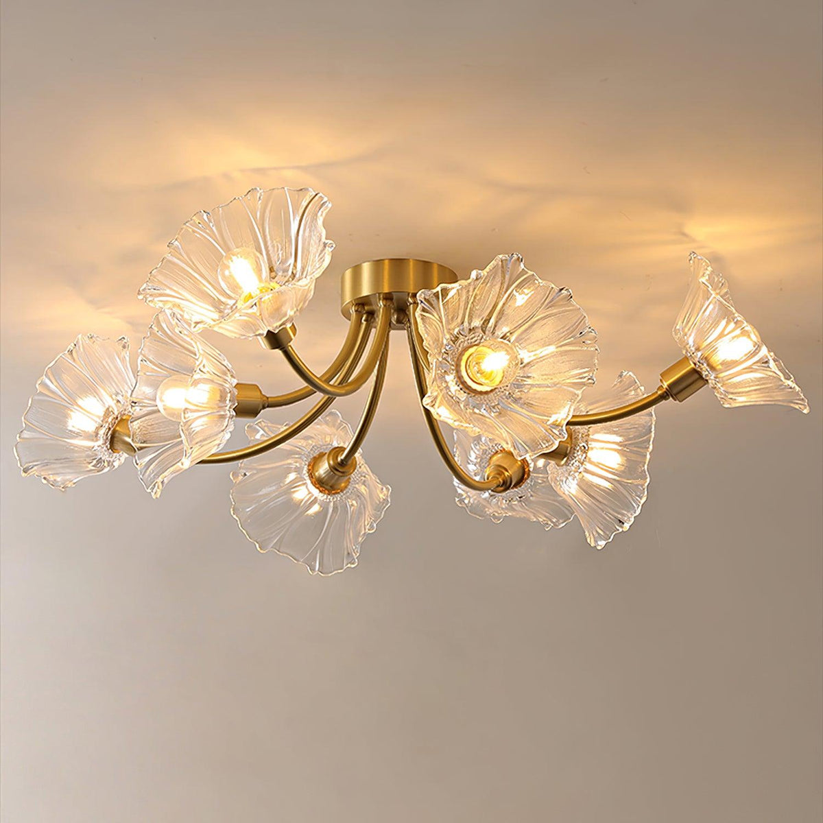 Celoreria Ceiling Lamp Flower Glass Petal Chic Elegant