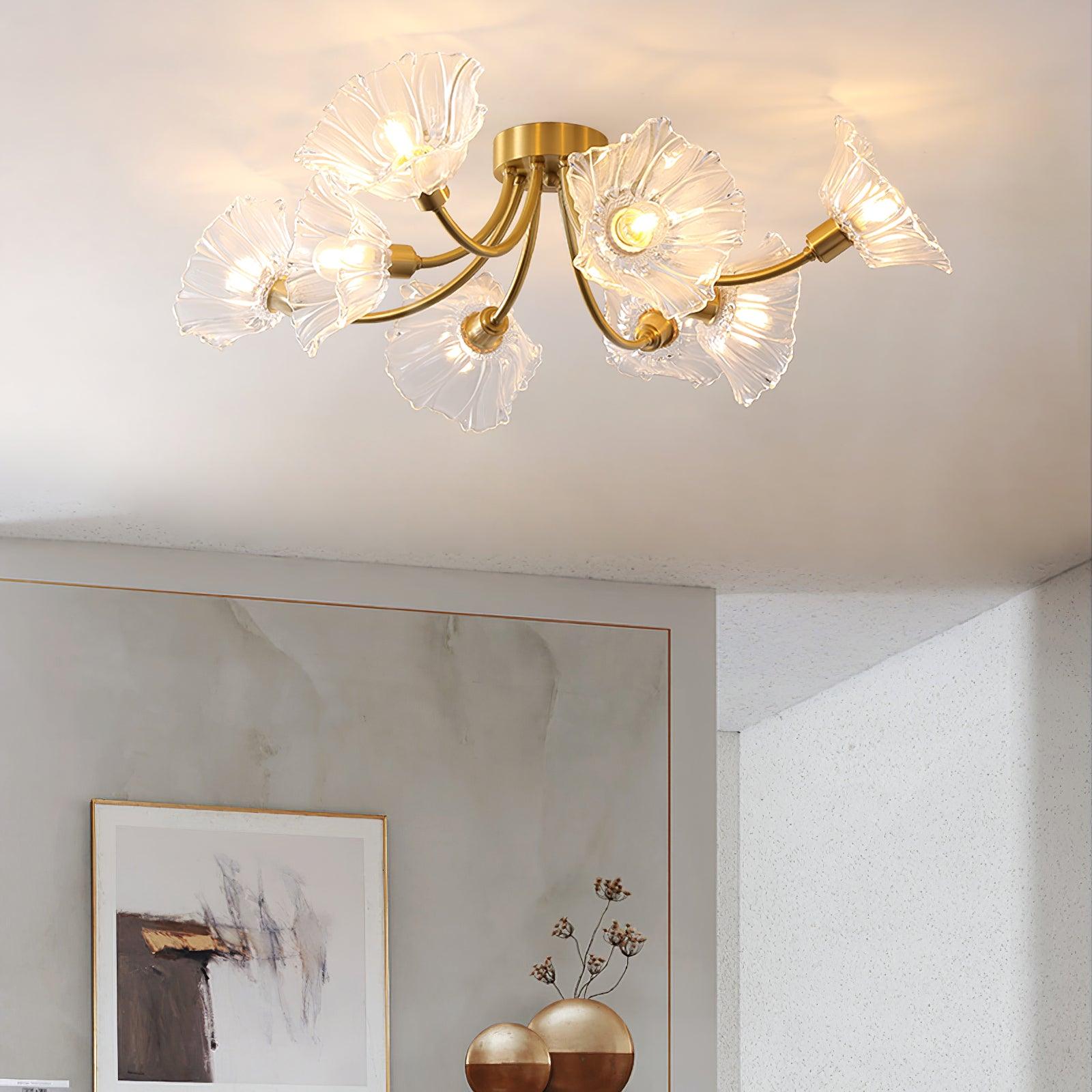 Celoreria Ceiling Lamp Flower Glass Petal Chic Elegant