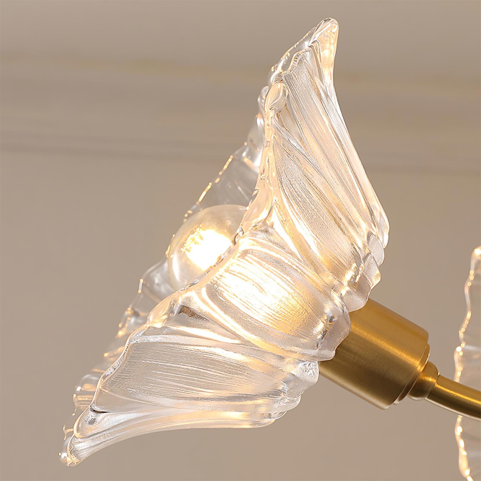 Lustra Chandelier Flower Glass with Brass Finish - Neutral Decor