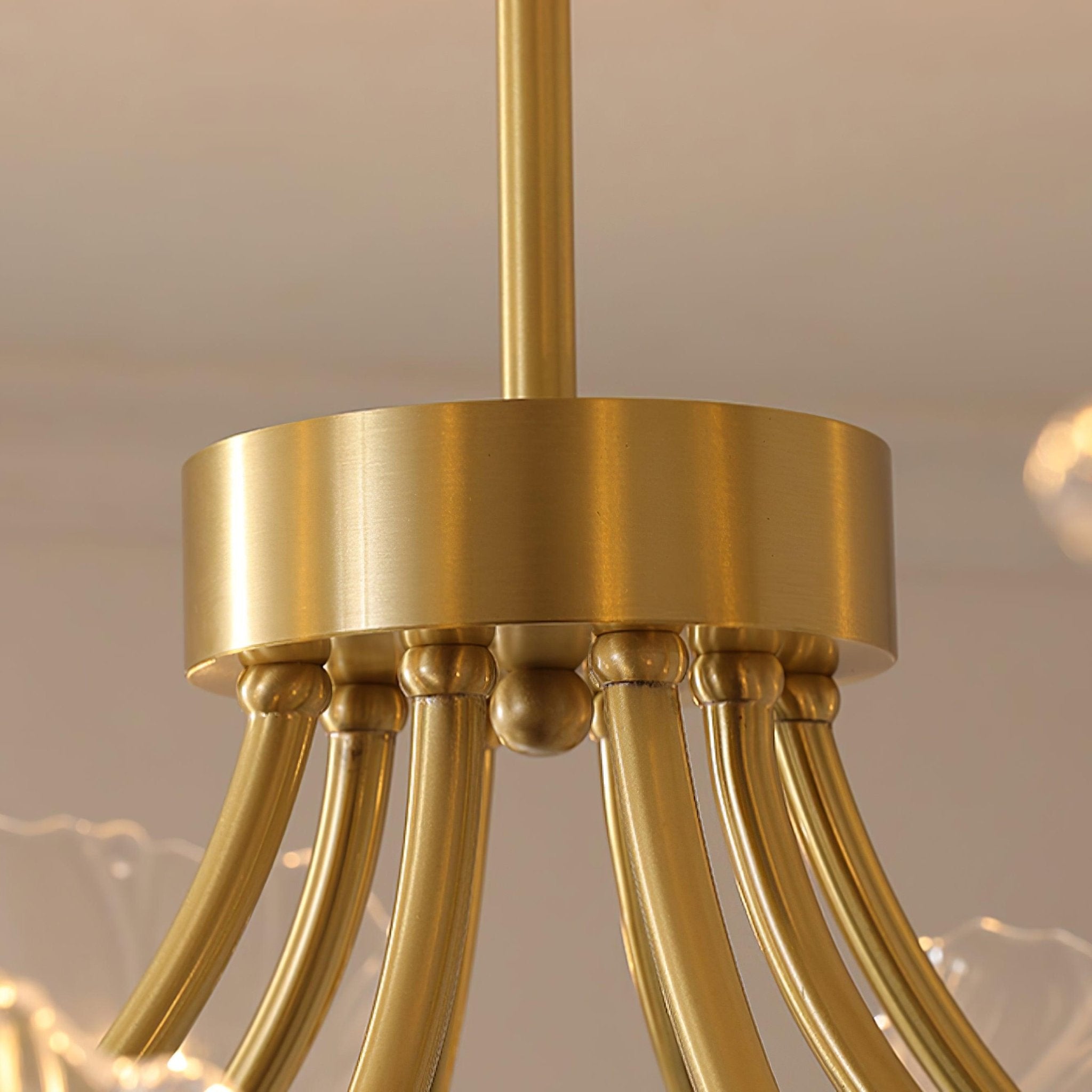 Lustra Chandelier Flower Glass with Brass Finish - Neutral Decor