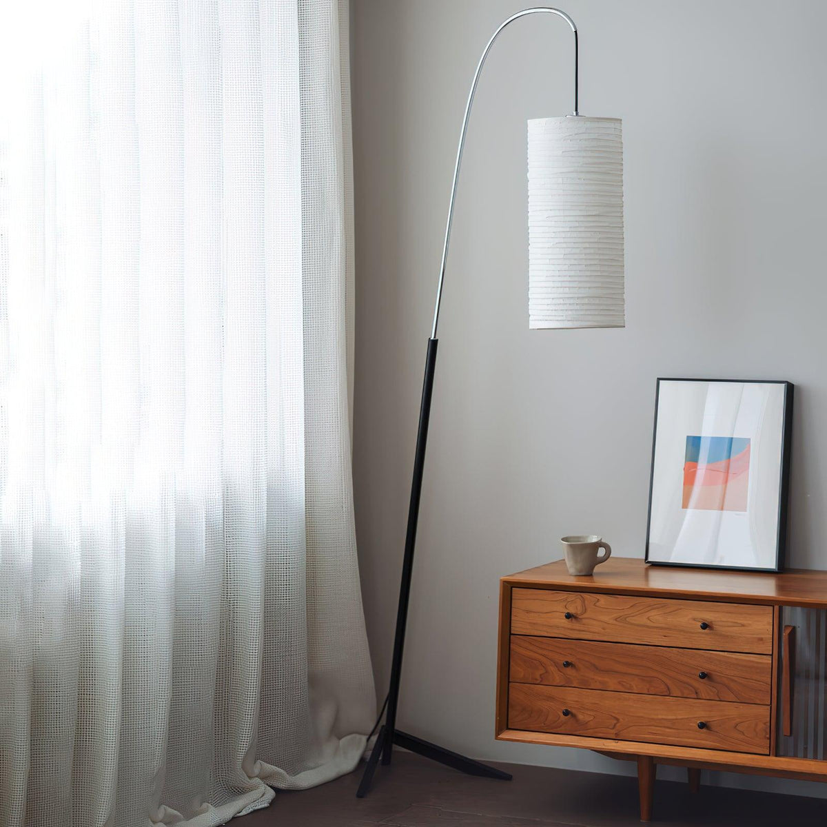 Polvin Contemporary Paper Floor Lamp