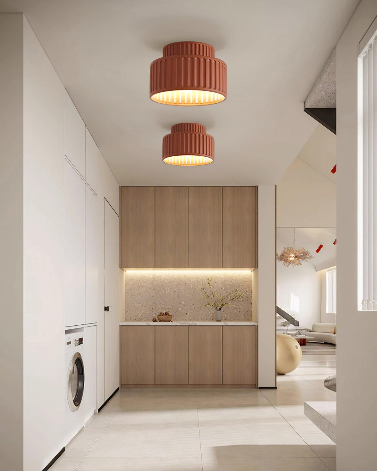 Lucaraine Ceiling Lamp with Pleated Acrylic Shade