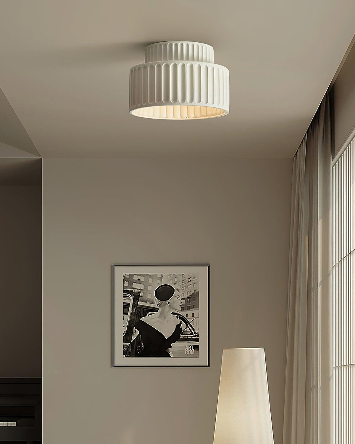 Lucaraine Ceiling Lamp with Pleated Acrylic Shade