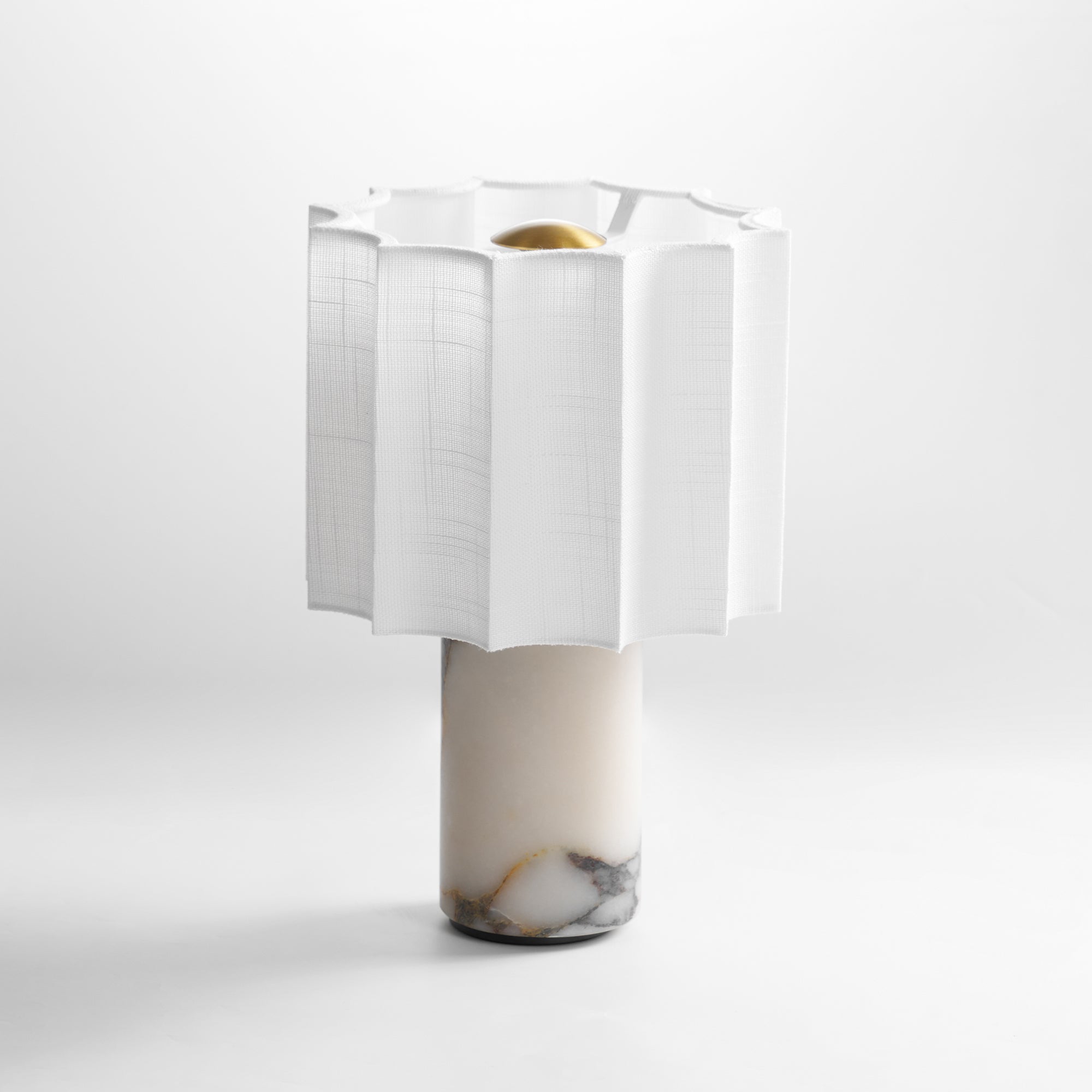 Serenity Pleated Fabric & Marble Table Lamp