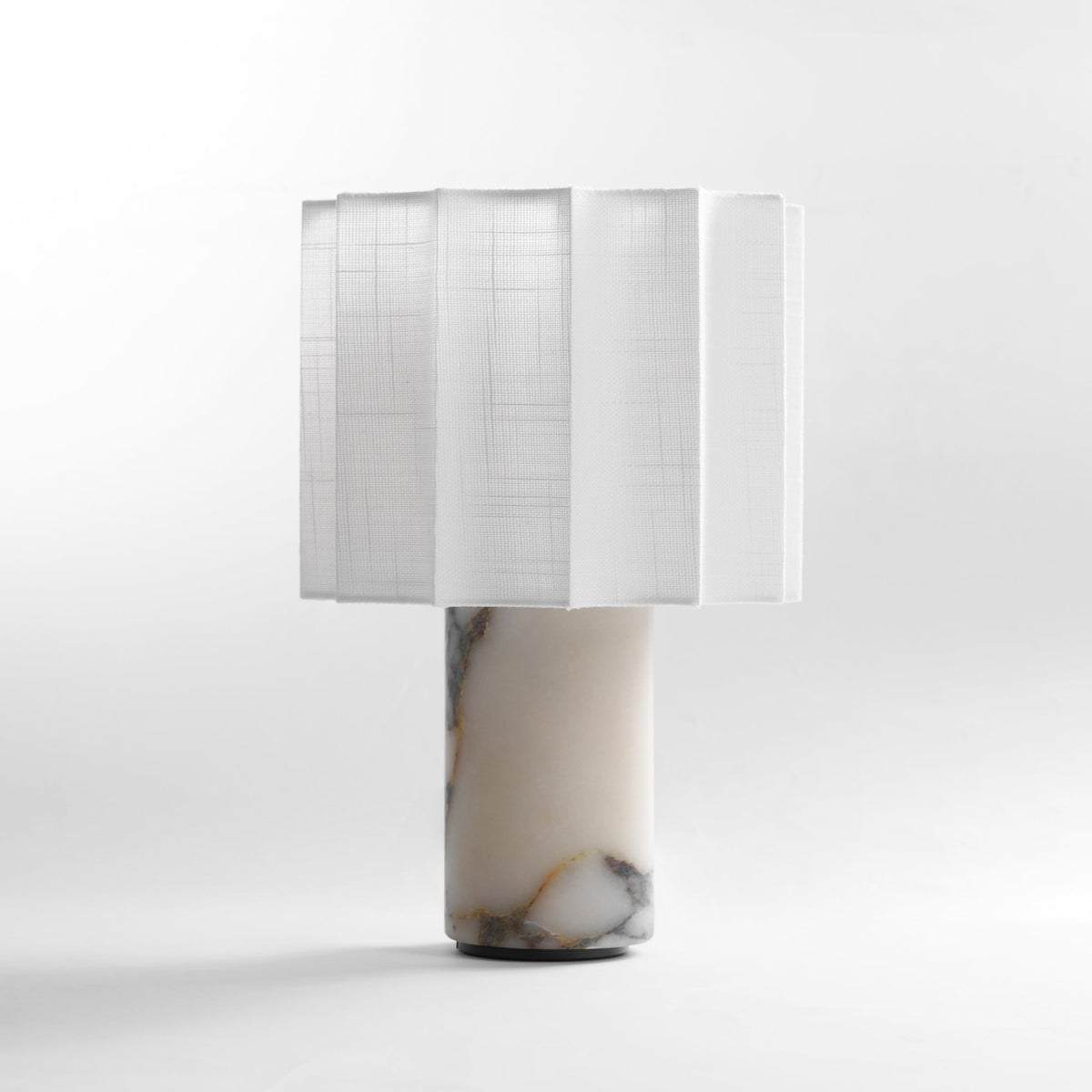 Serenity Pleated Fabric & Marble Table Lamp