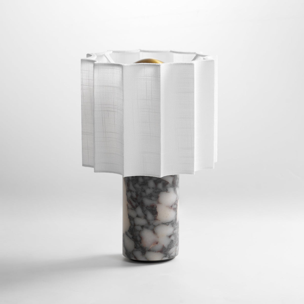 Serenity Pleated Fabric & Marble Table Lamp