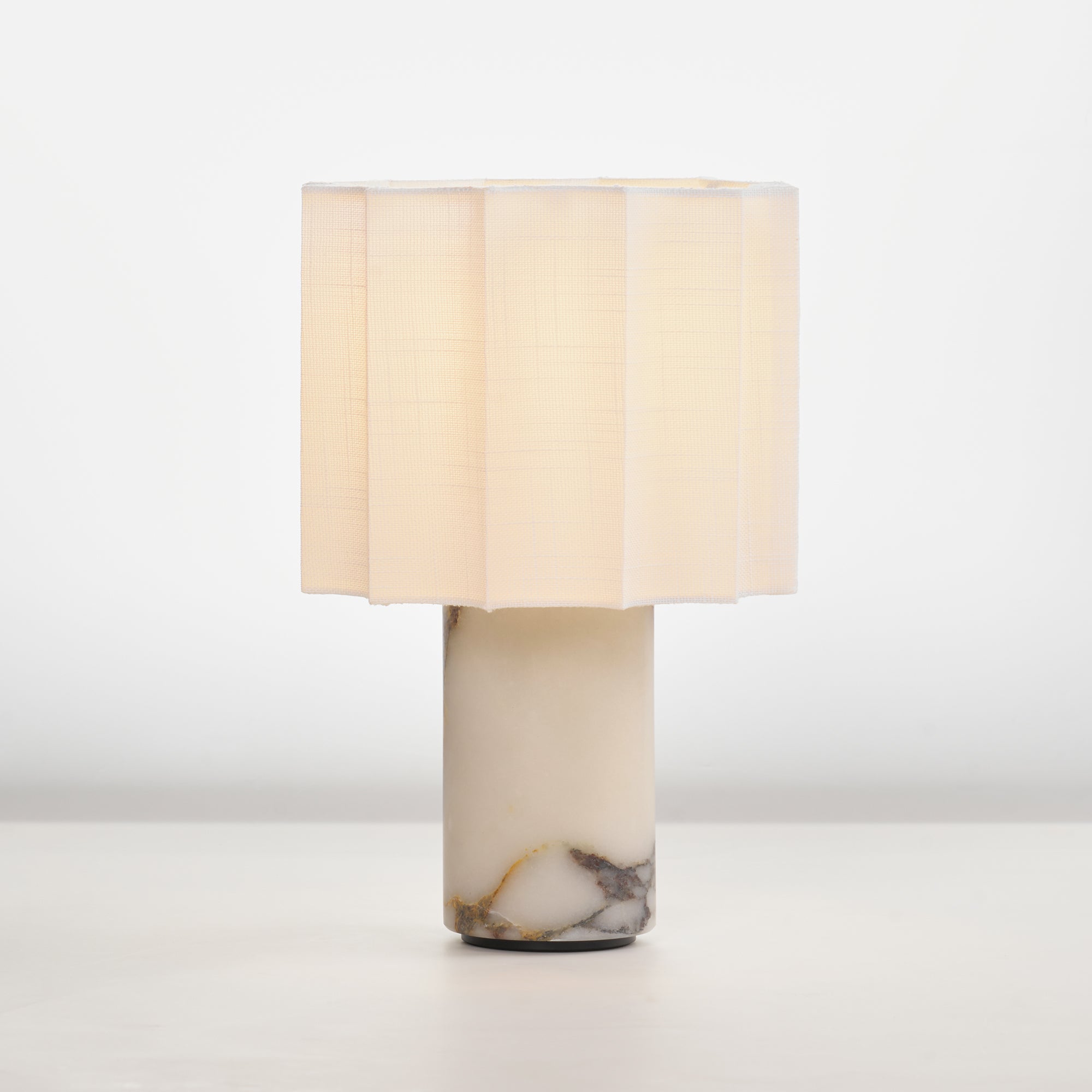 Serenity Pleated Fabric & Marble Table Lamp
