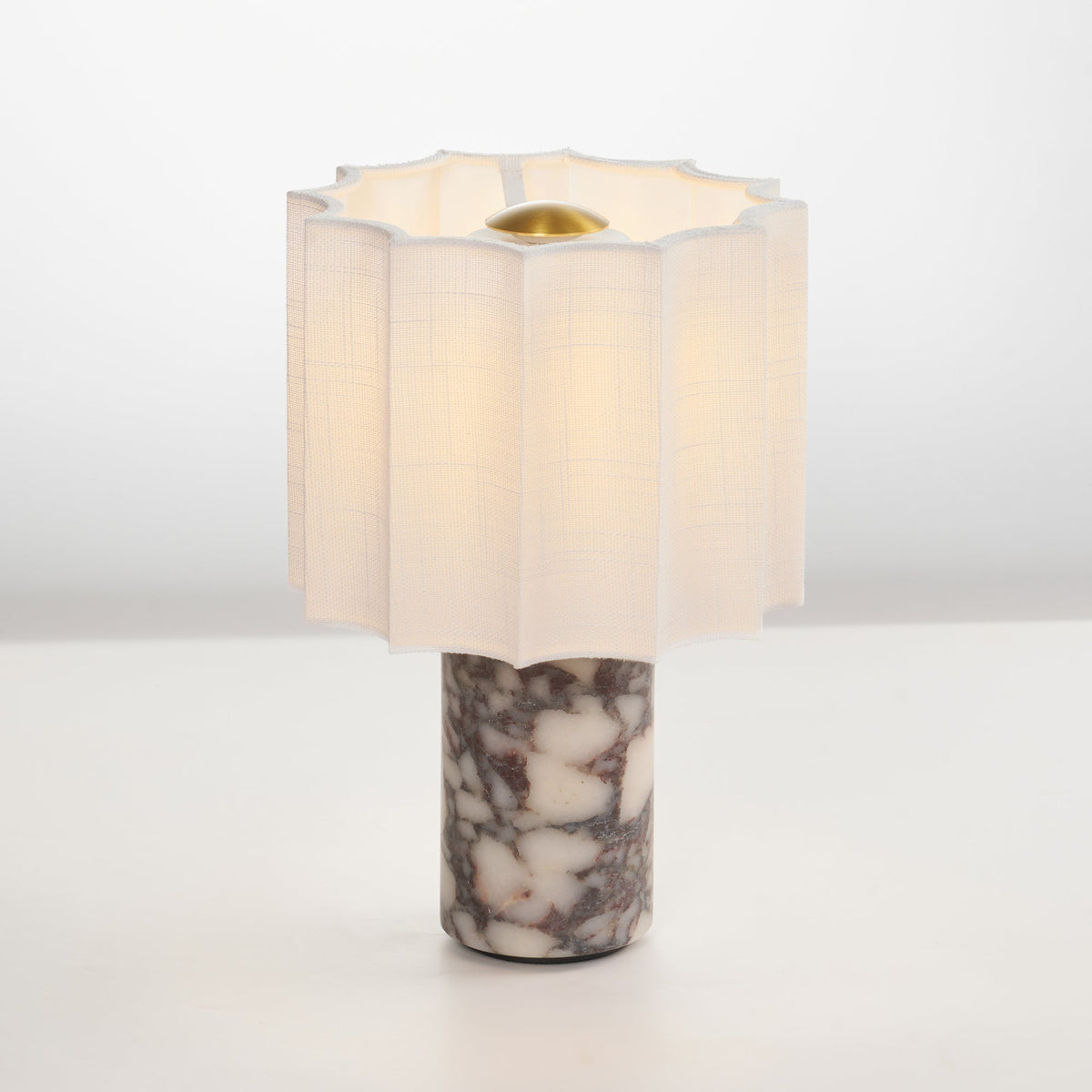 Serenity Pleated Fabric & Marble Table Lamp