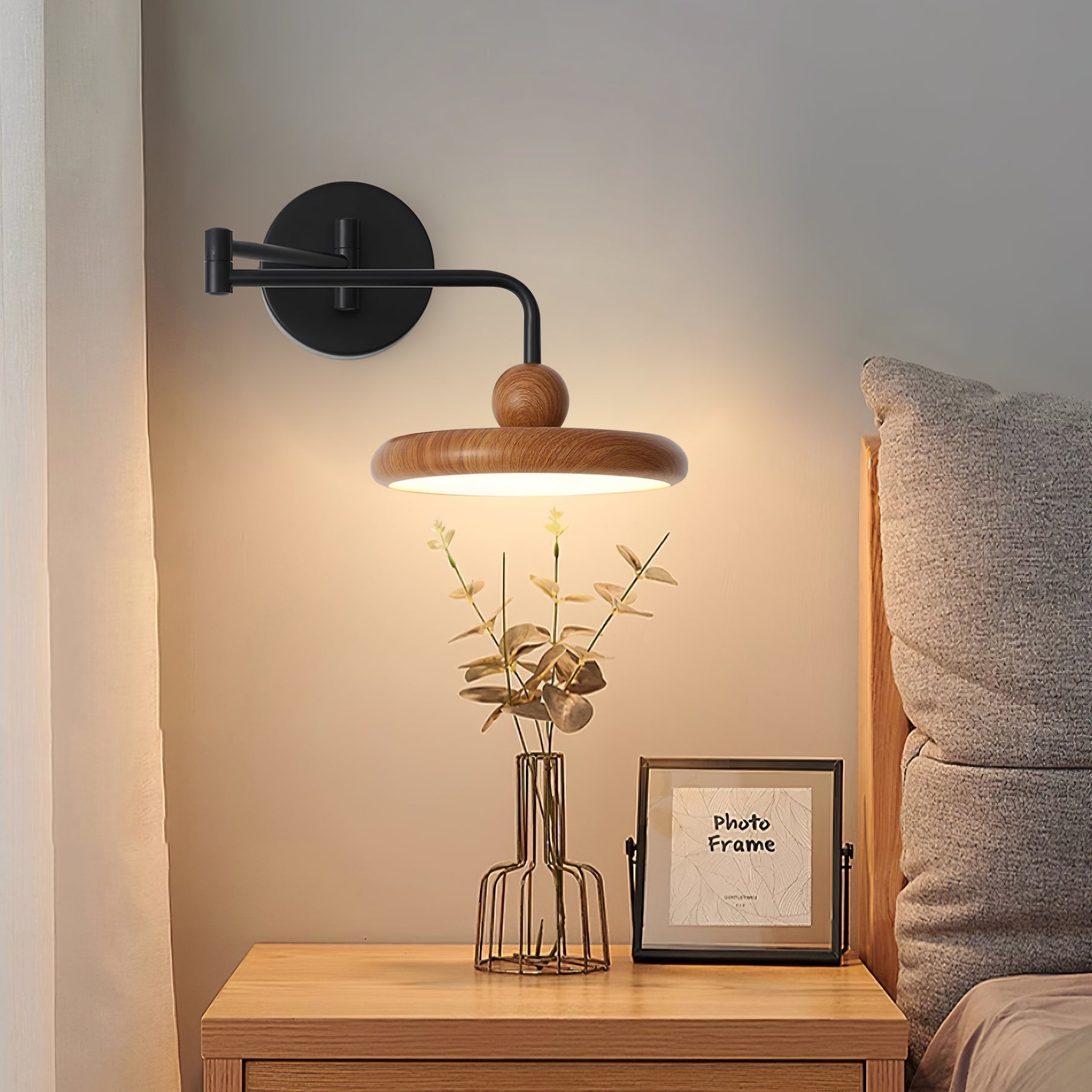 Arden Adjustable Plug-In /Hardwire Wall Lamp - Neutral Decor