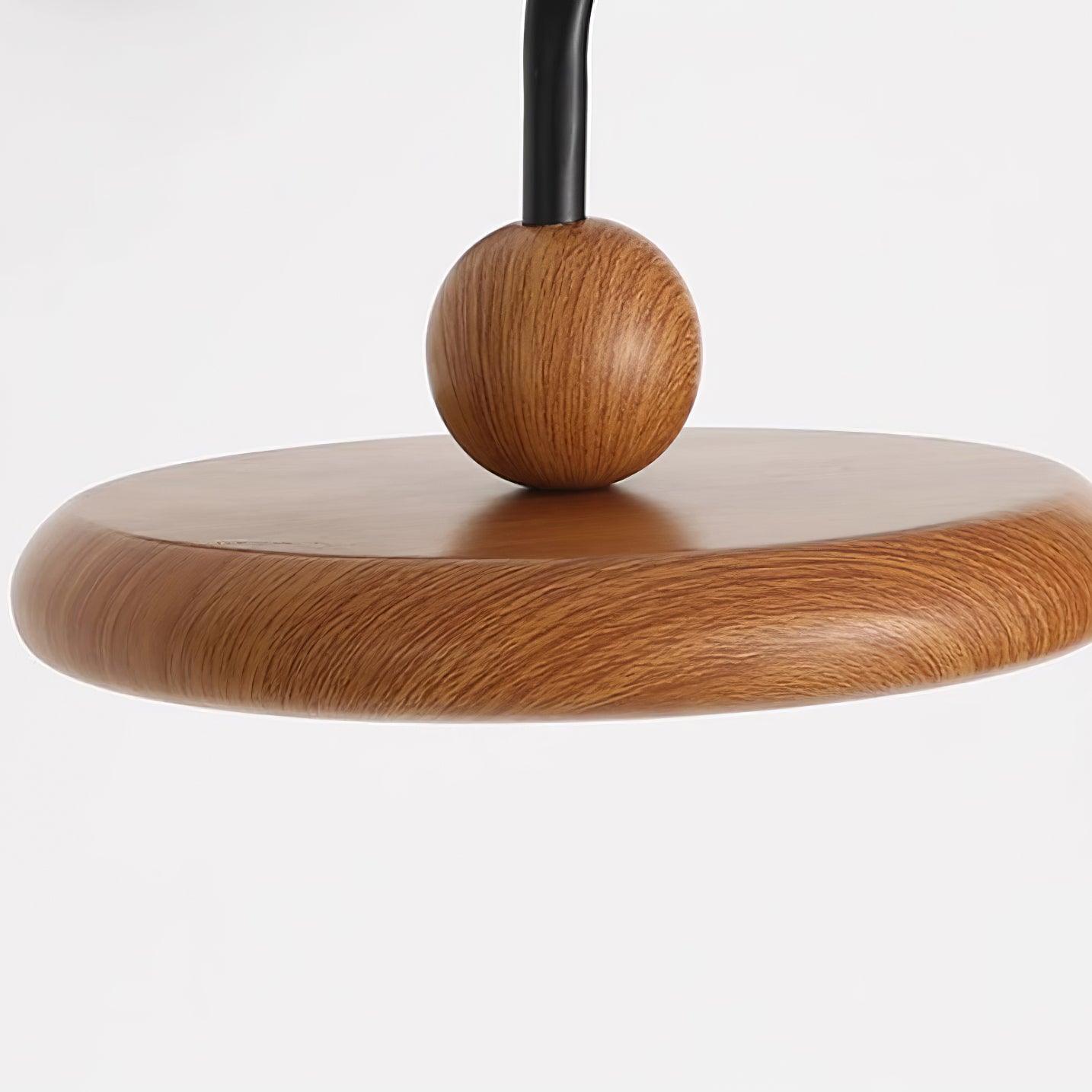Kenshika Wooden Disc Black Wall Light