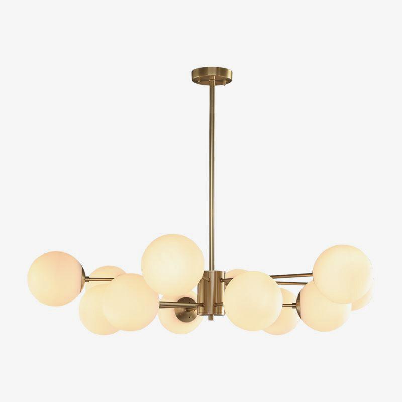 Eshlen Chandelier Brass Opal Glass