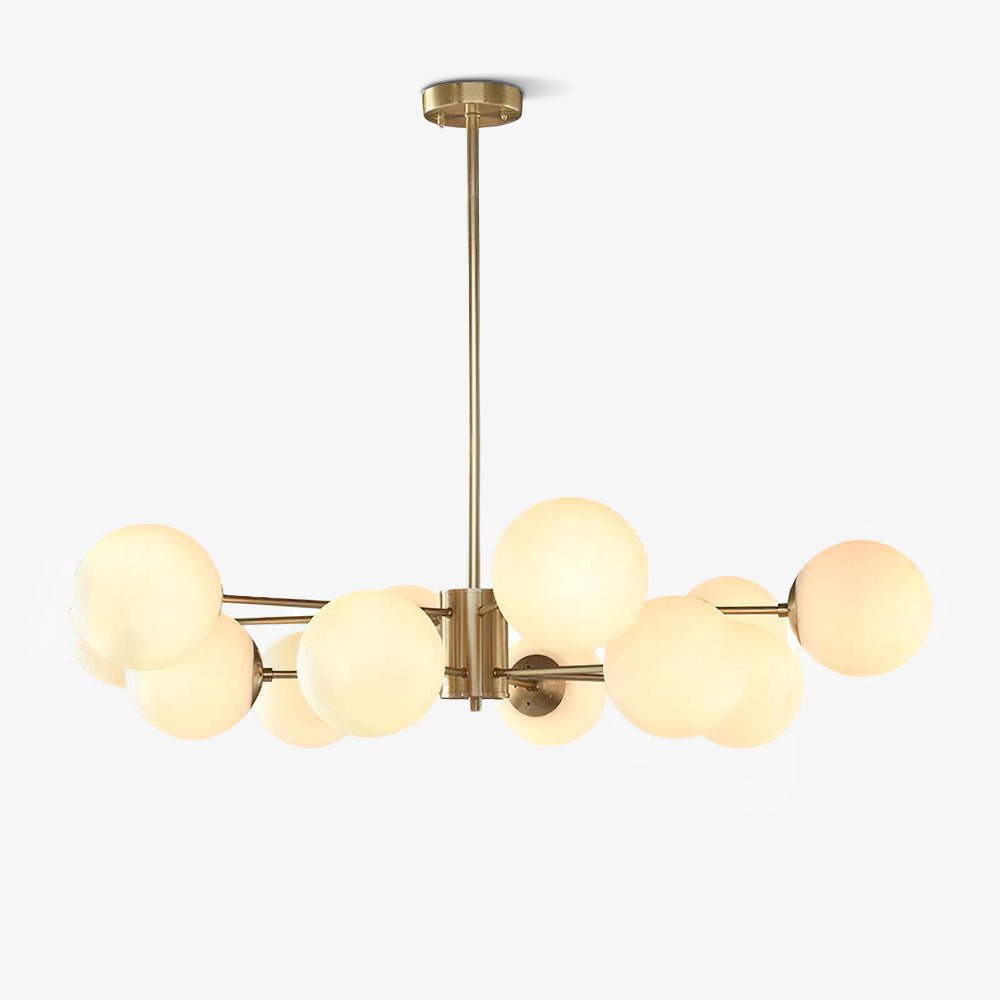 Eshlen Chandelier Brass Opal Glass