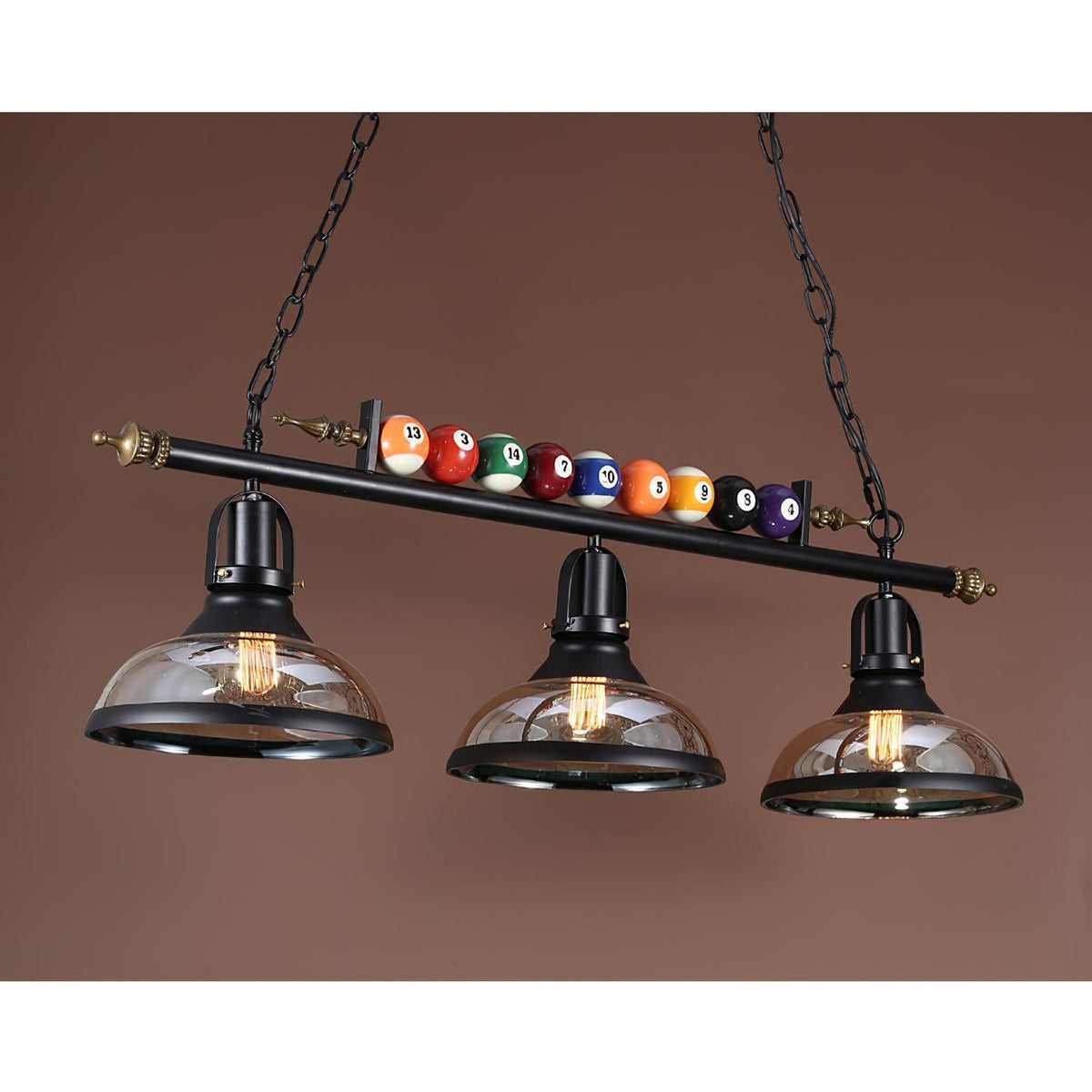 Rivi Chandelier Billiard Ball Black Glass Modern
